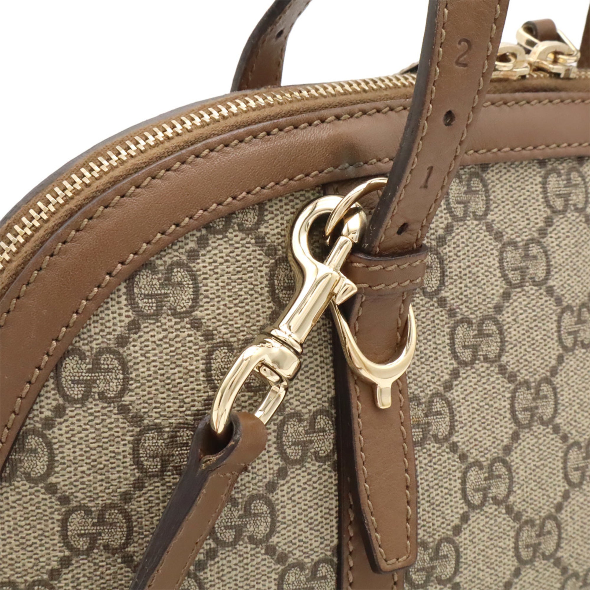 Gucci Beige Brown Gg Supreme Canvas Handbag Shoulder Bag (Pre-Owned)