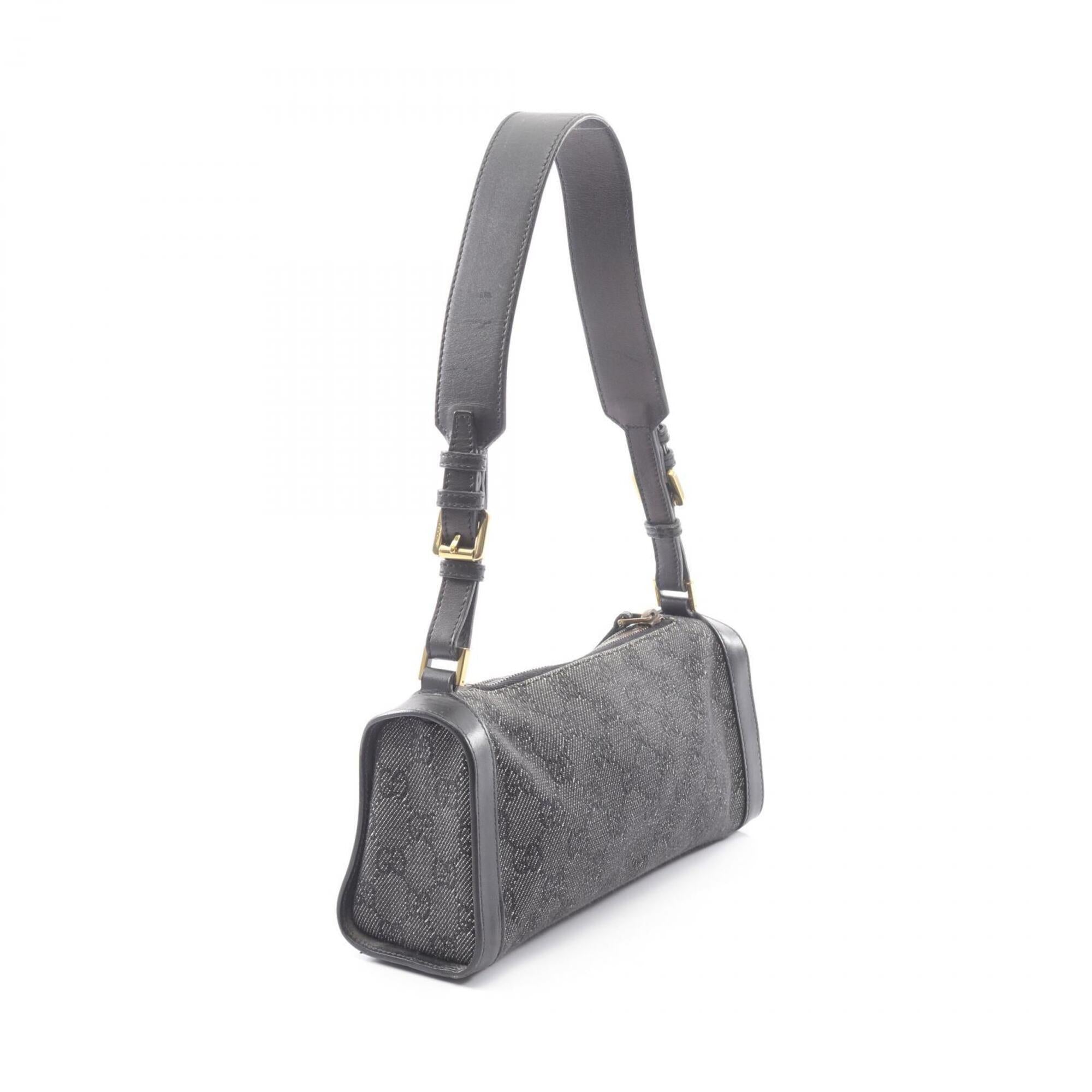 Gucci Black Denim Handbag Shoulder Bag (Pre-Owned)