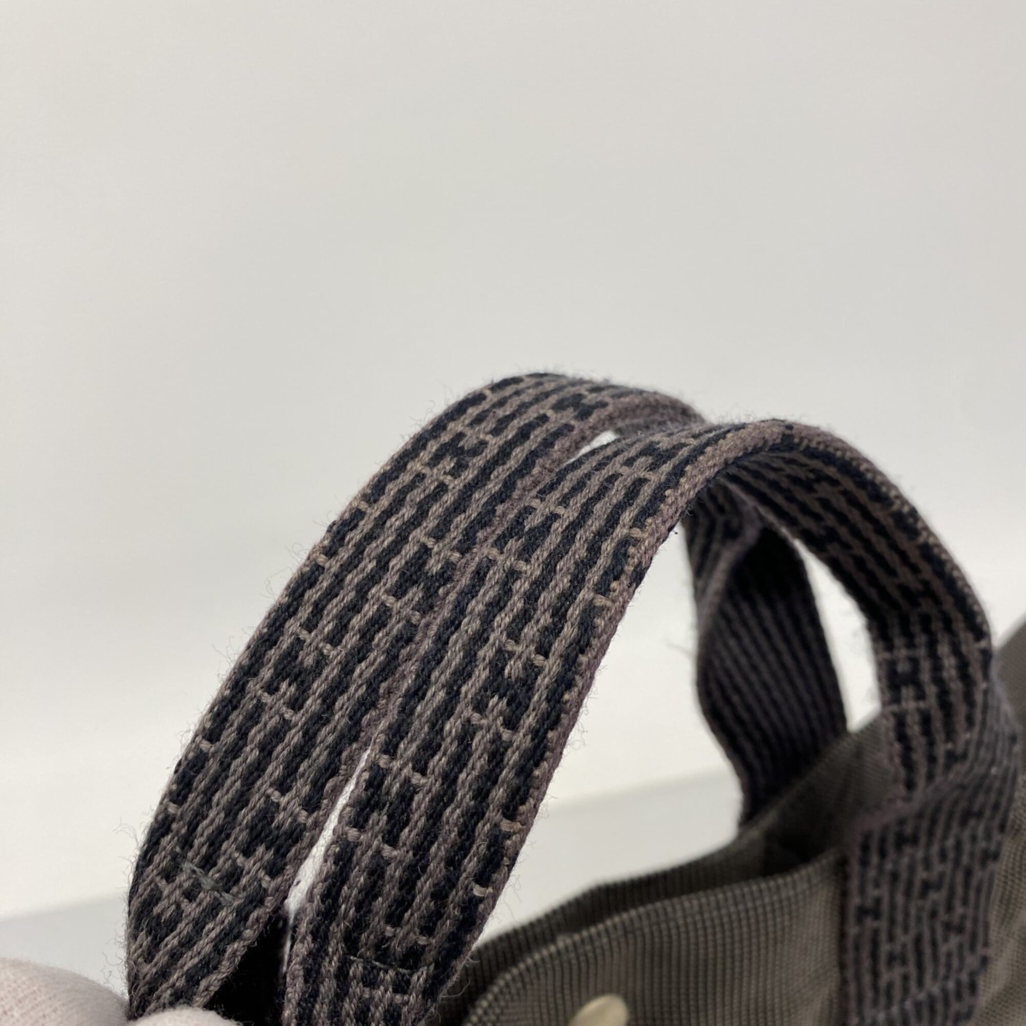 Hermes Gray Canvas Tote Bag (Pre-Owned)