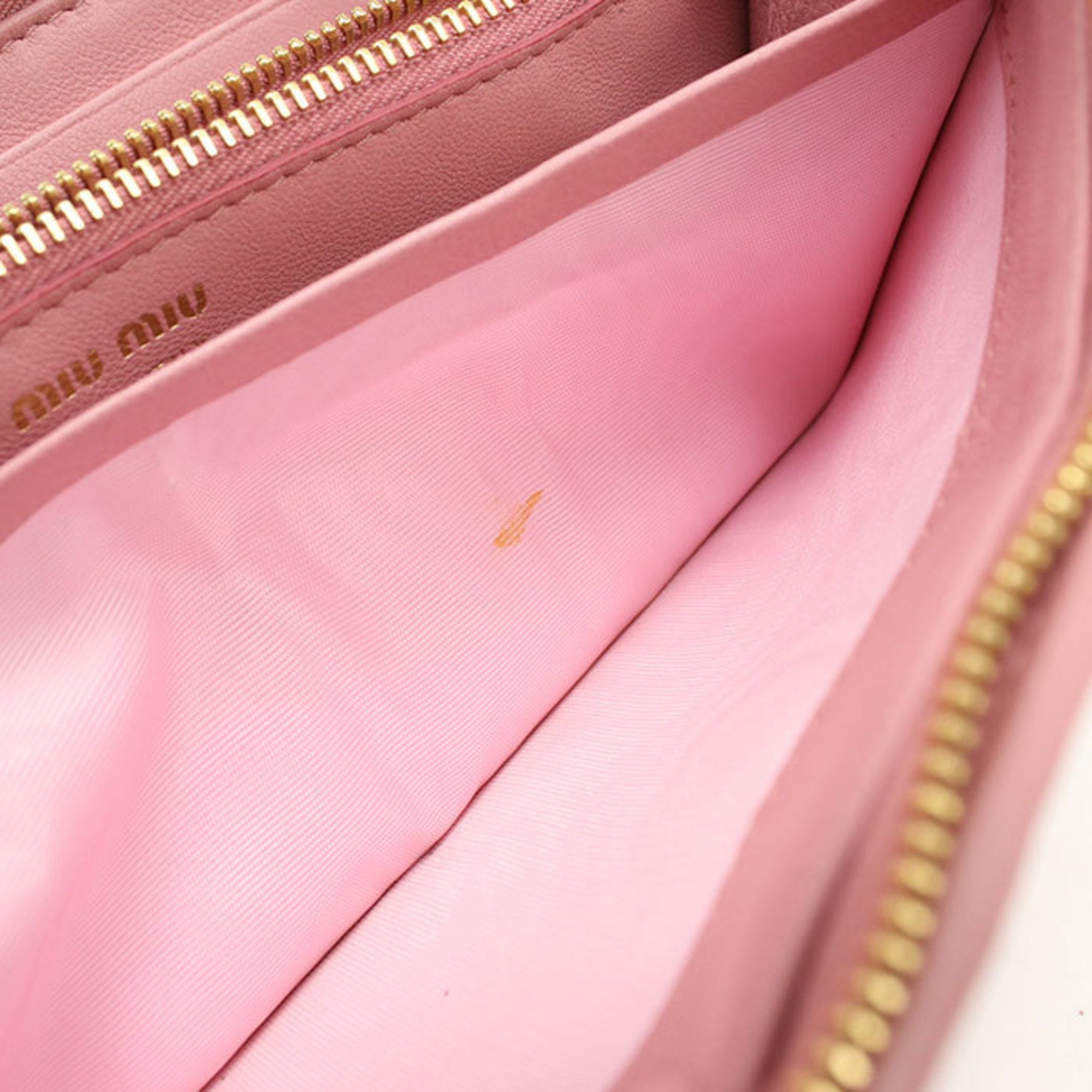 Miu Miu Pink Leather Long Wallet (Bi-Fold) (Pre-Owned)