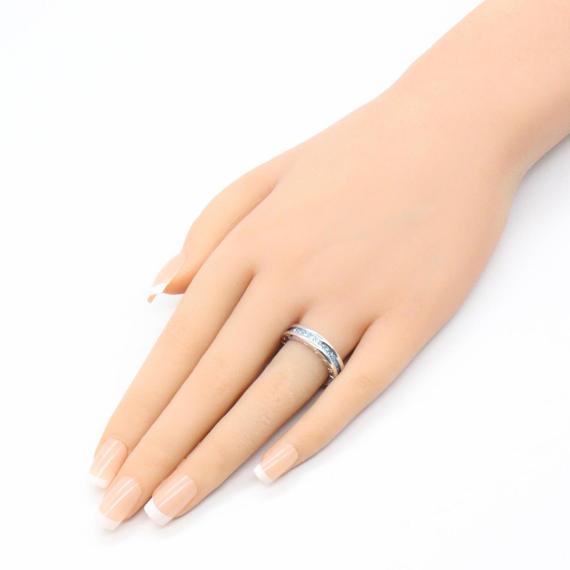 Bvlgari Silver Blue White Gold (18K) Band Ring (Pre-Owned)