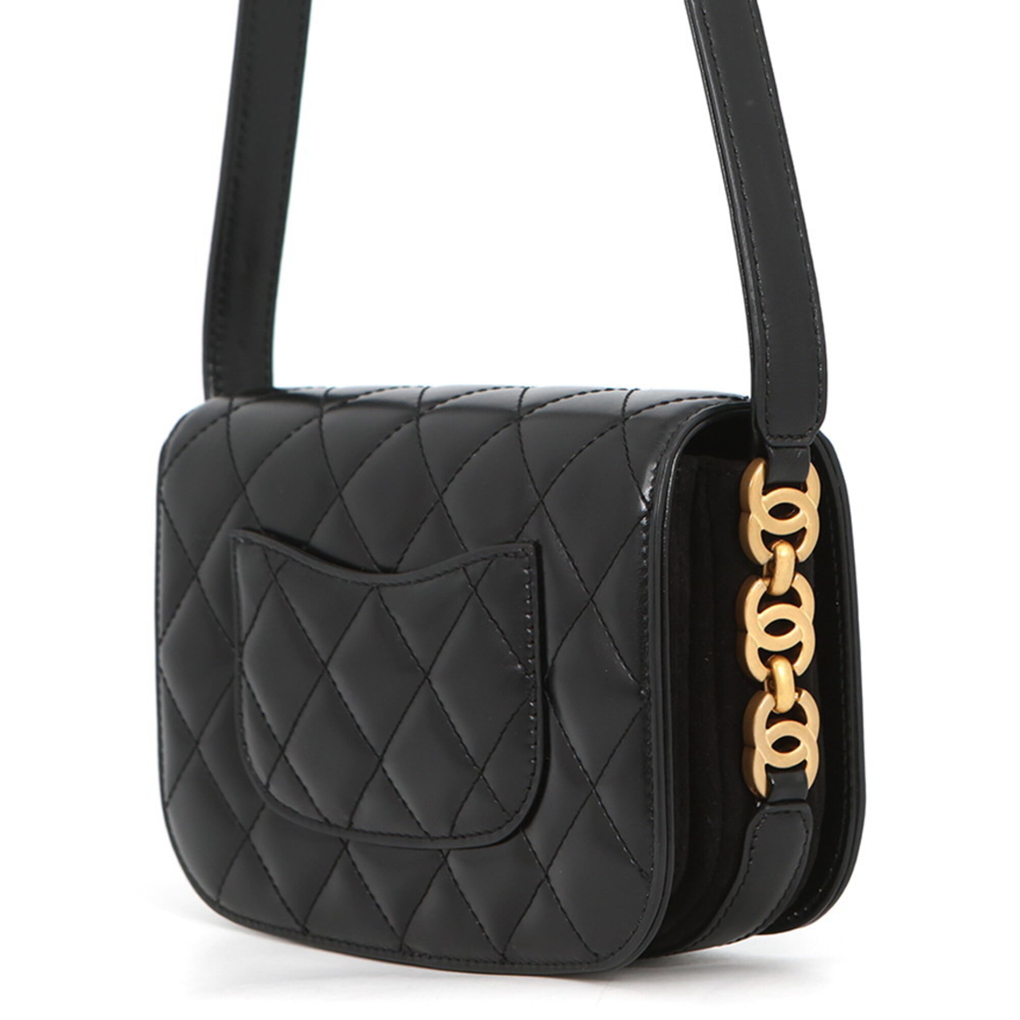 Chanel Black Suede Leather Shoulder Bag (Pre-Owned)