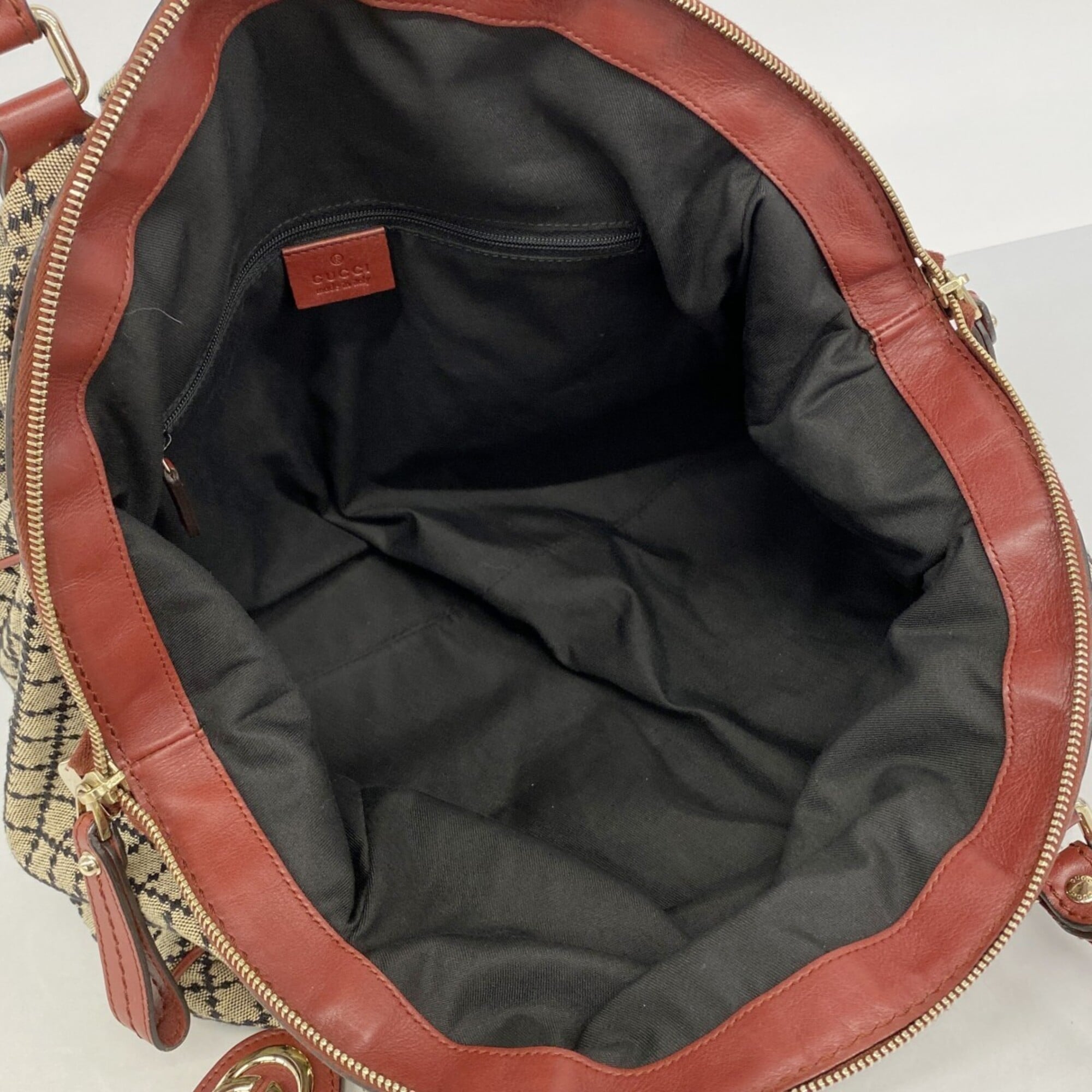 Gucci Black Bordeaux Canvas Tote Bag (Pre-Owned)