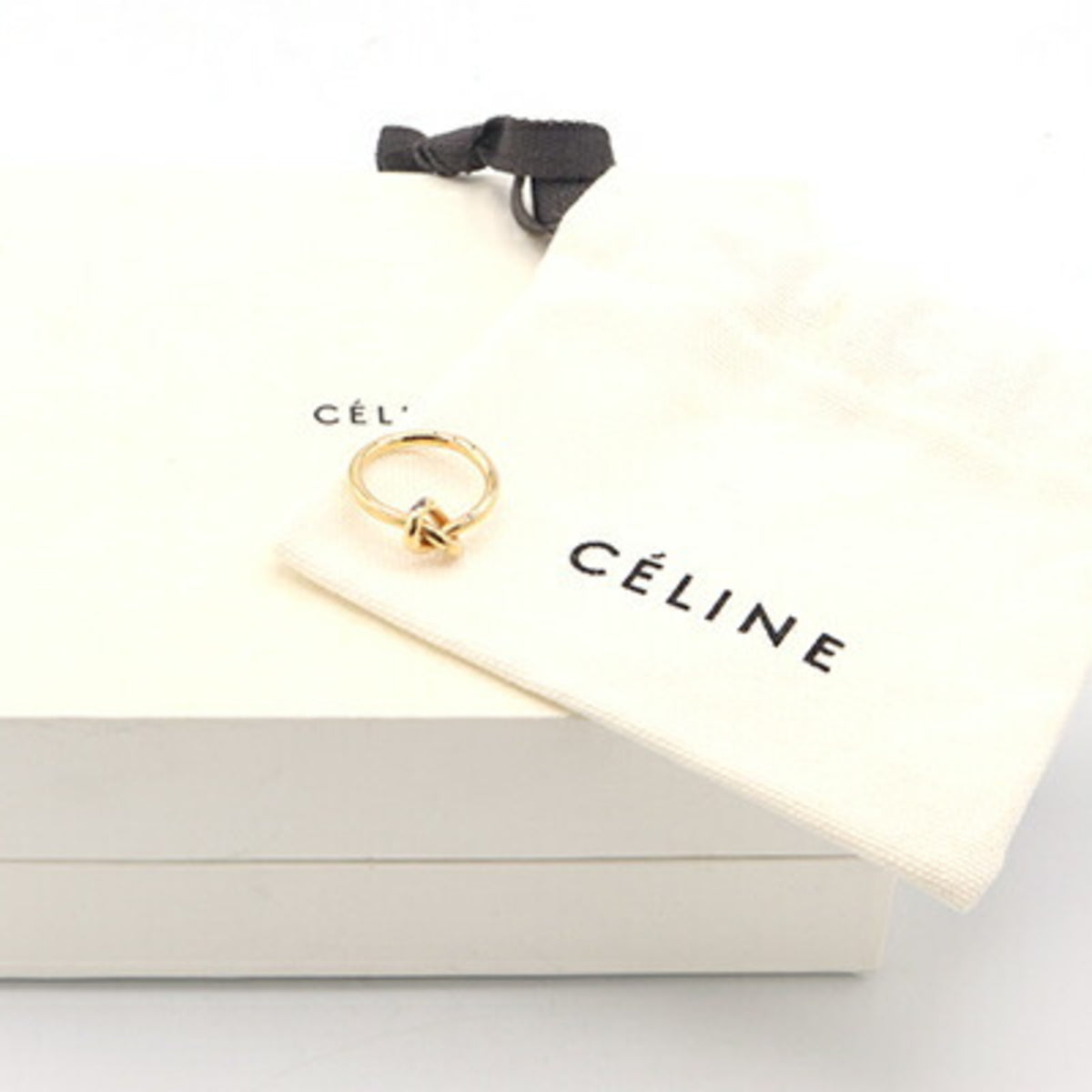 Celine Gold Metal Band Ring (Pre-Owned)
