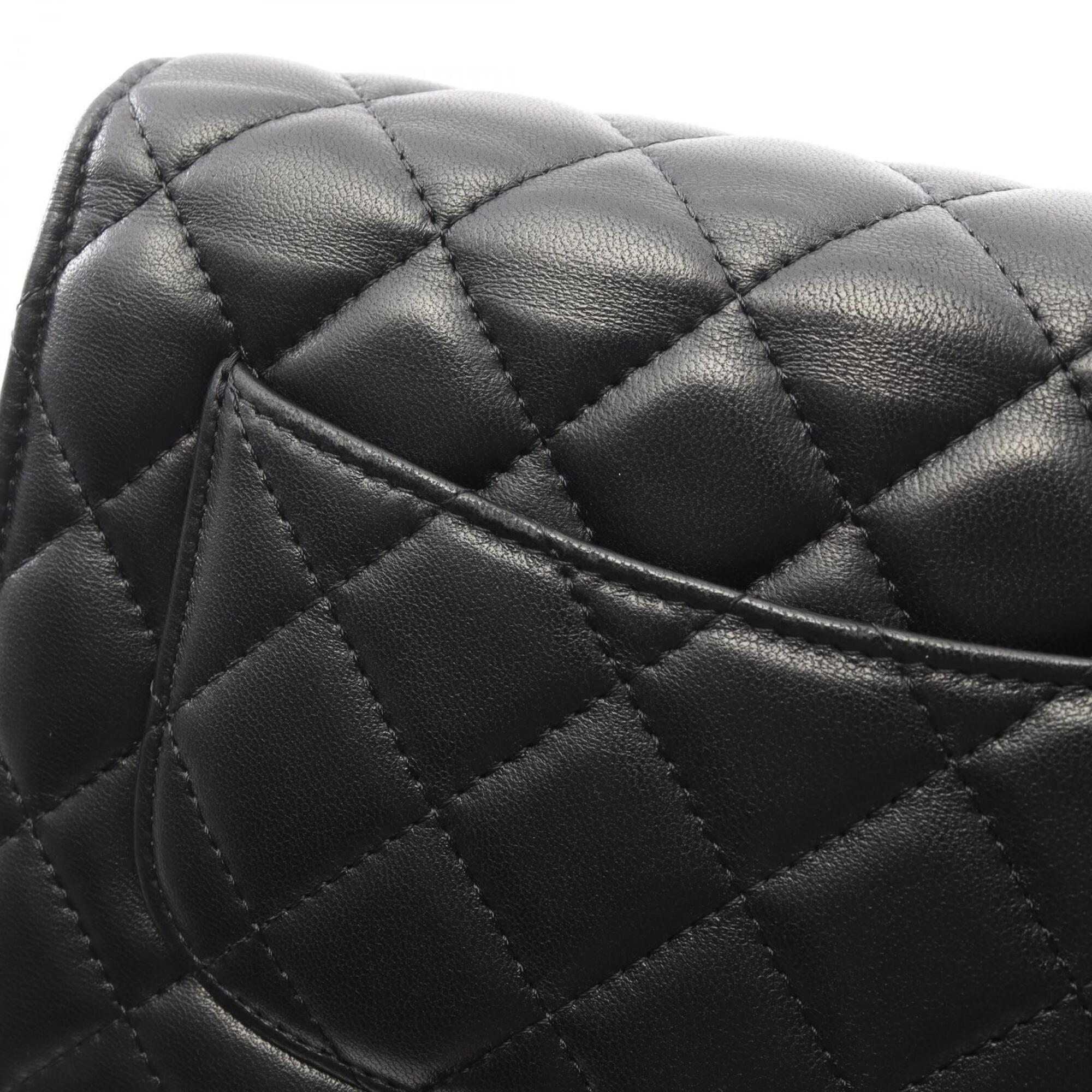 Chanel Black Leather Handbag Shoulder Bag (Pre-Owned)