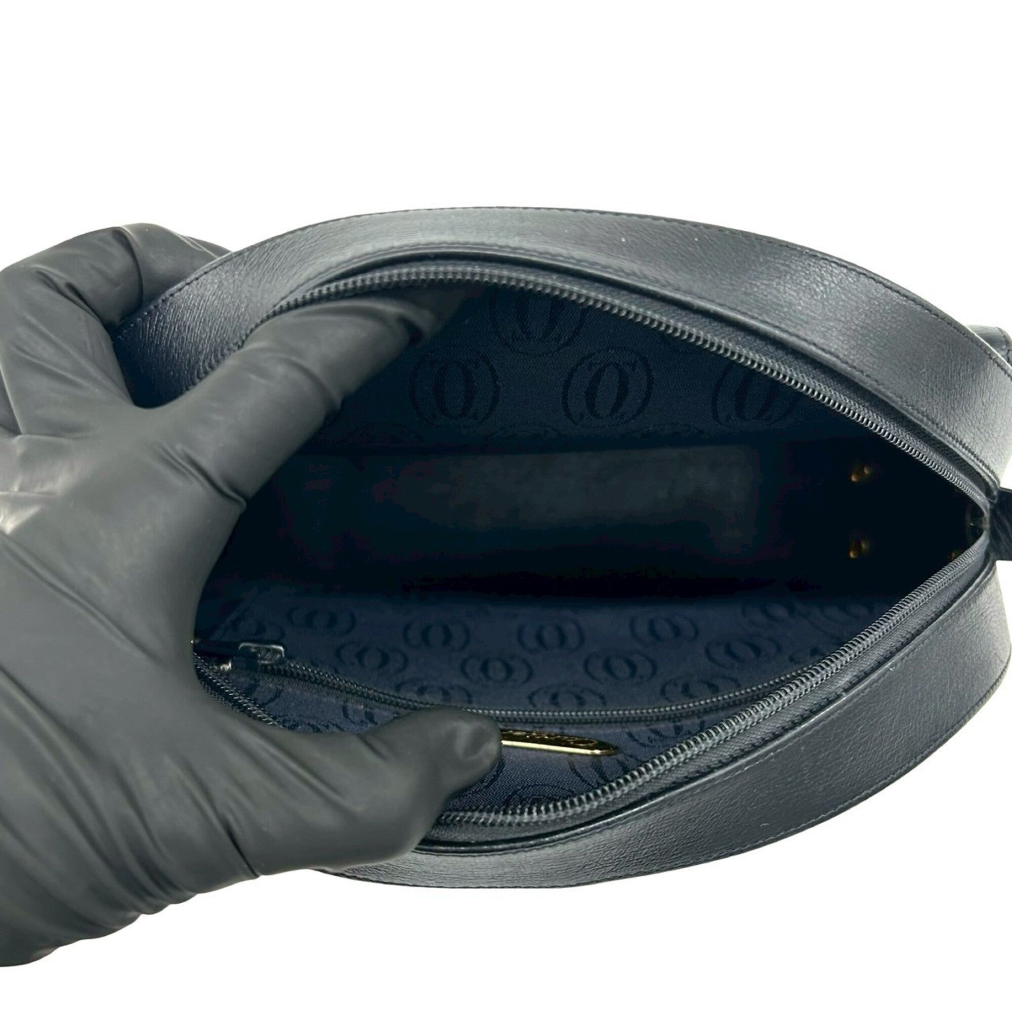 Cartier Black Leather Pochette Shoulder Bag (Pre-Owned)