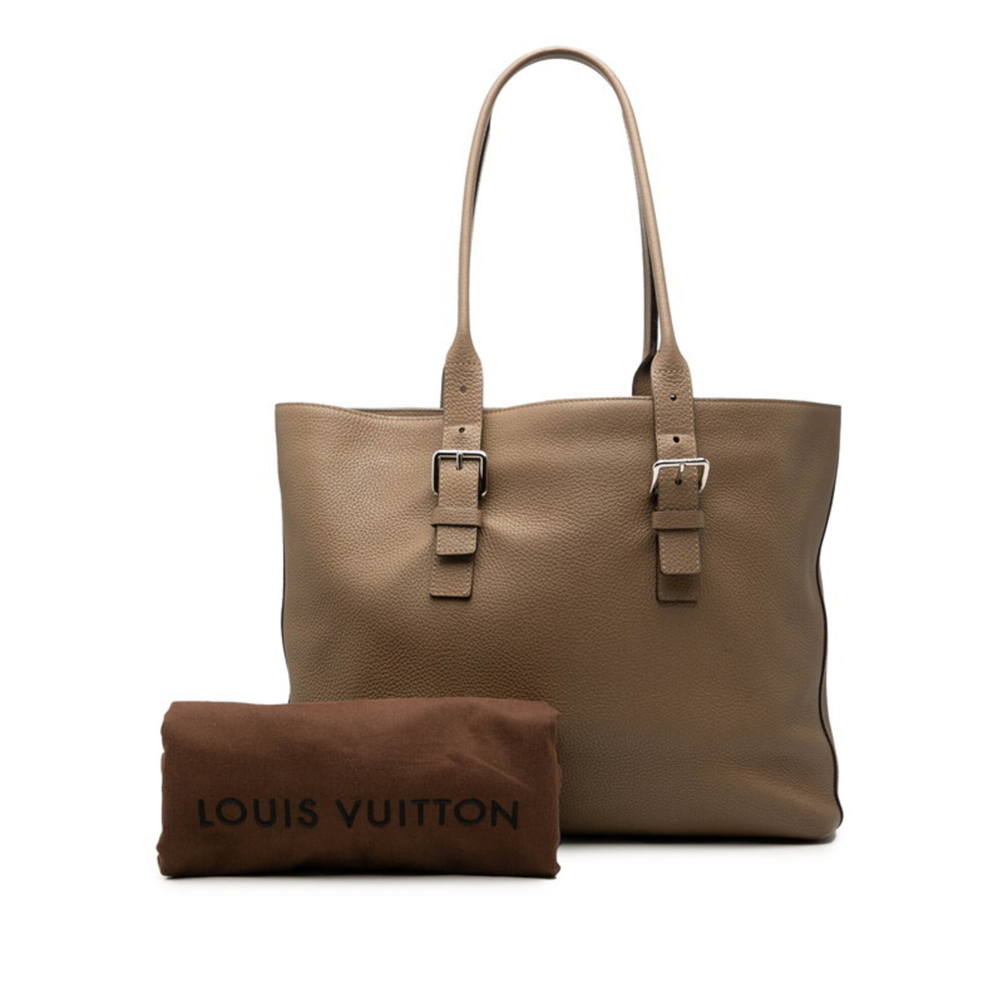 Louis Vuitton Brown Leather Shoulder Bag Tote Bag (Pre-Owned)