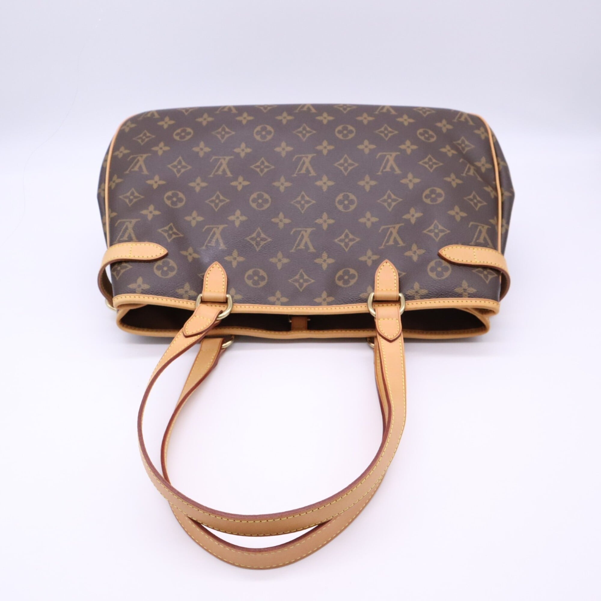 Louis Vuitton Monogram Beige Brown Coated Canvas Leather Handbag (Pre-Owned)