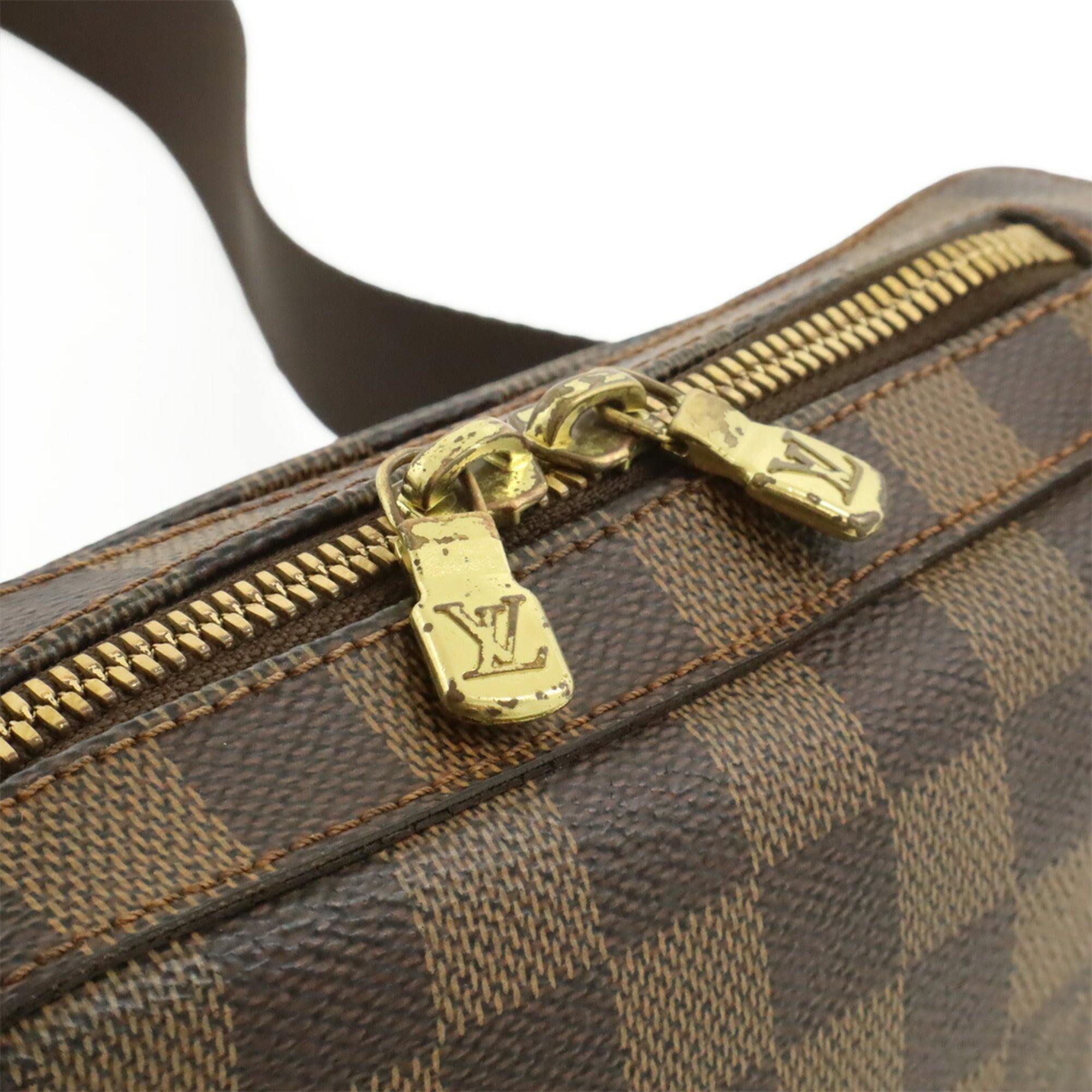 Louis Vuitton Brown Damier Canvas Pvc Damier Canvas Pouch Shoulder Bag Sling Bag (Pre-Owned)