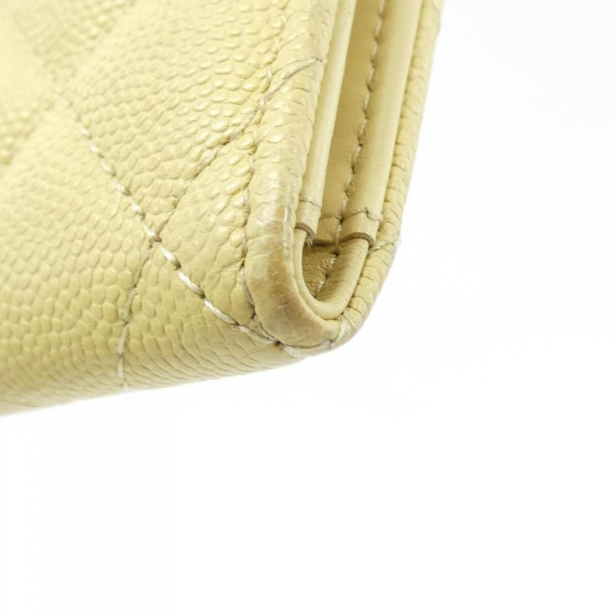 Chanel Yellow Grained Calfskin Coin Purse/Coin Case (Pre-Owned)