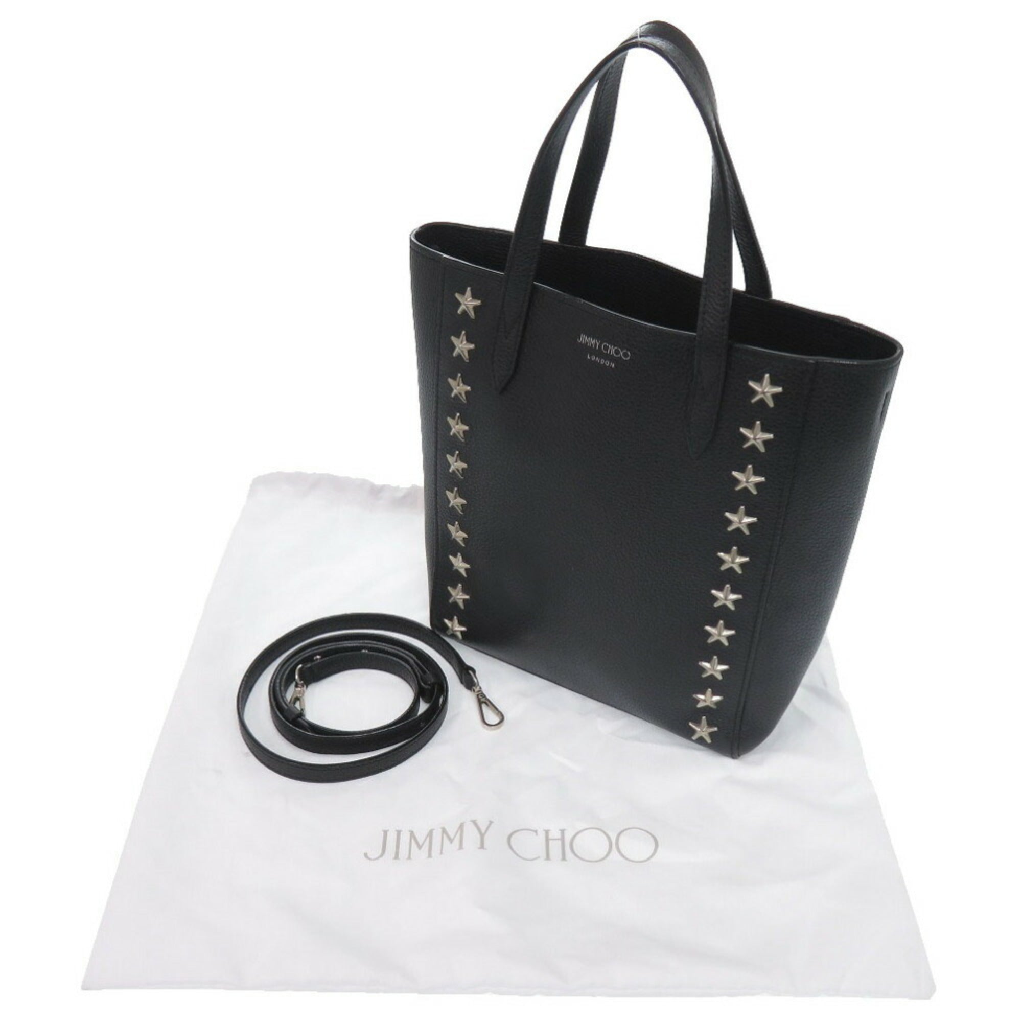 Jimmy Choo Black Leather Tote Bag (Pre-Owned)