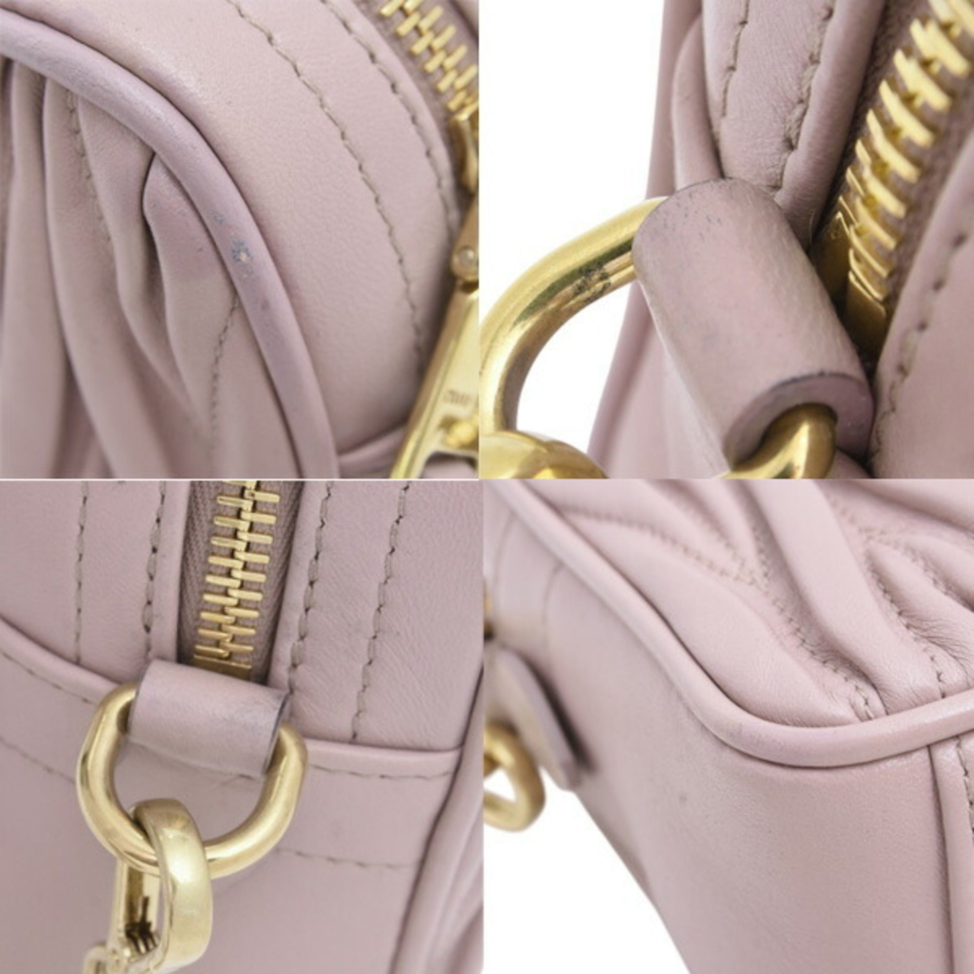 Miu Miu Matelasse Pink Leather Shoulder Bag (Pre-Owned)