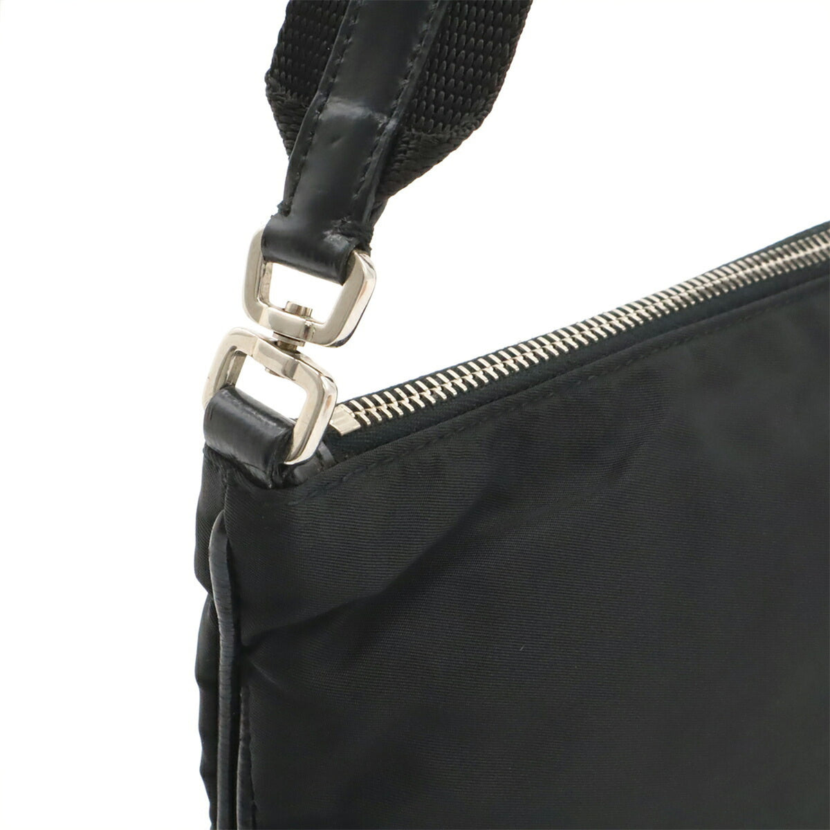 Prada Black Nero Nylon Leather Shoulder Bag (Pre-Owned)