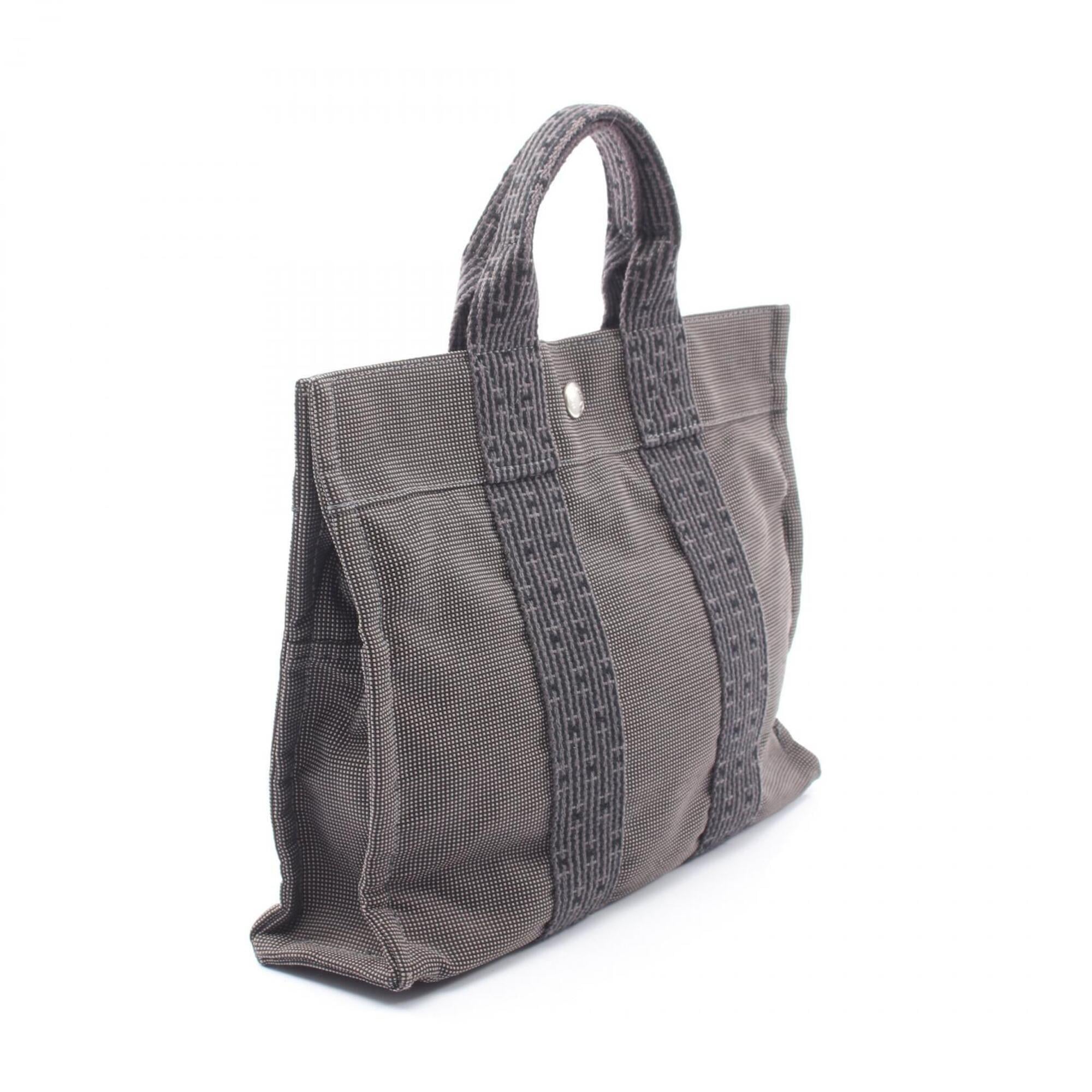 Hermes Gray Nylon Canvas Handbag Tote Bag (Pre-Owned)
