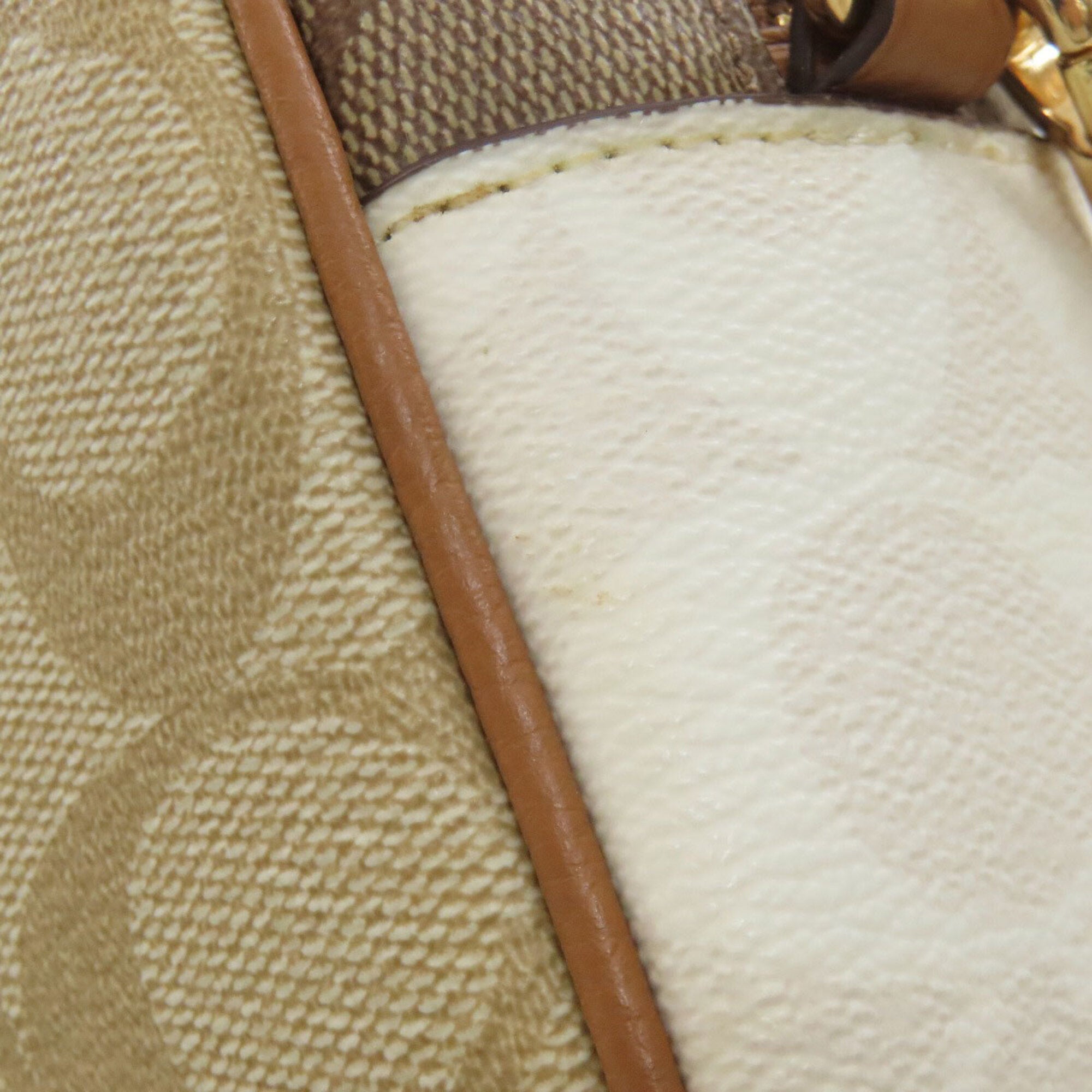 Coach Beige Signature Line Pvc Shoulder Bag (Pre-Owned)