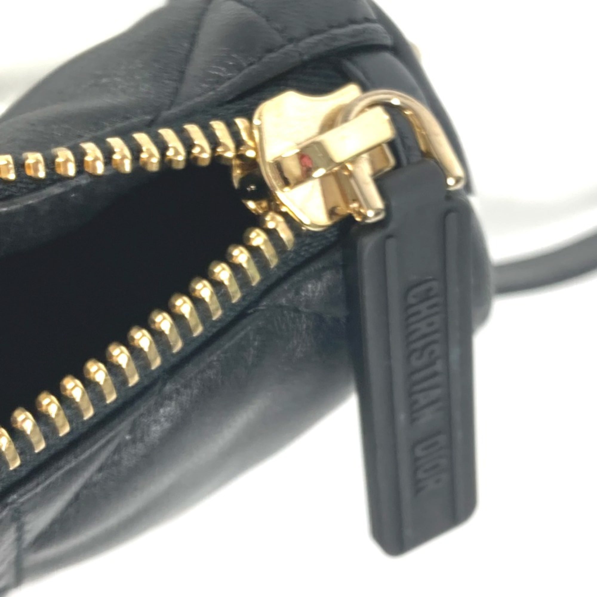 Christian Dior Black White Leather Handbag Shoulder Bag (Pre-Owned)