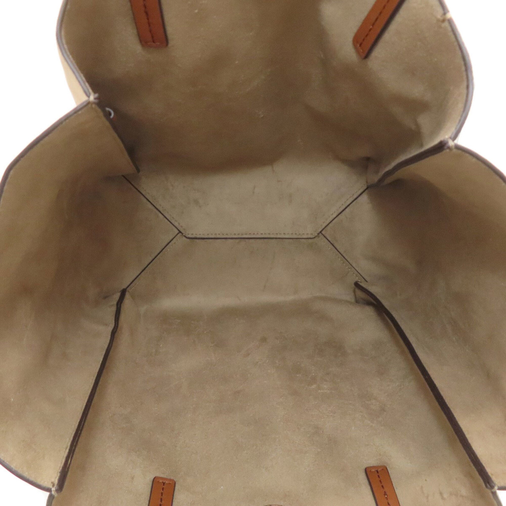 Michael Kors Beige Brown Leather Tote Bag (Pre-Owned)