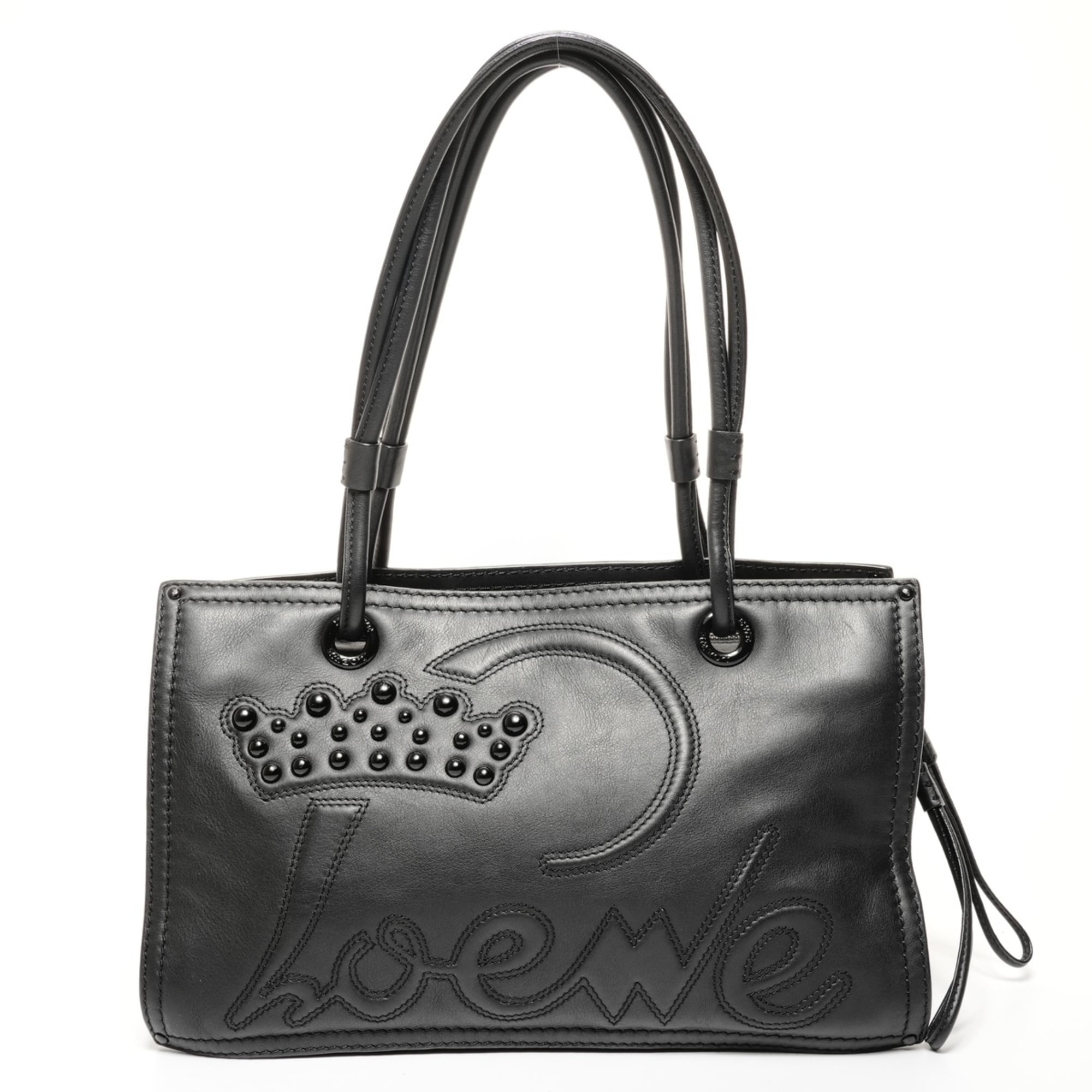 Loewe Black Leather Shoulder Bag Tote Bag (Pre-Owned)