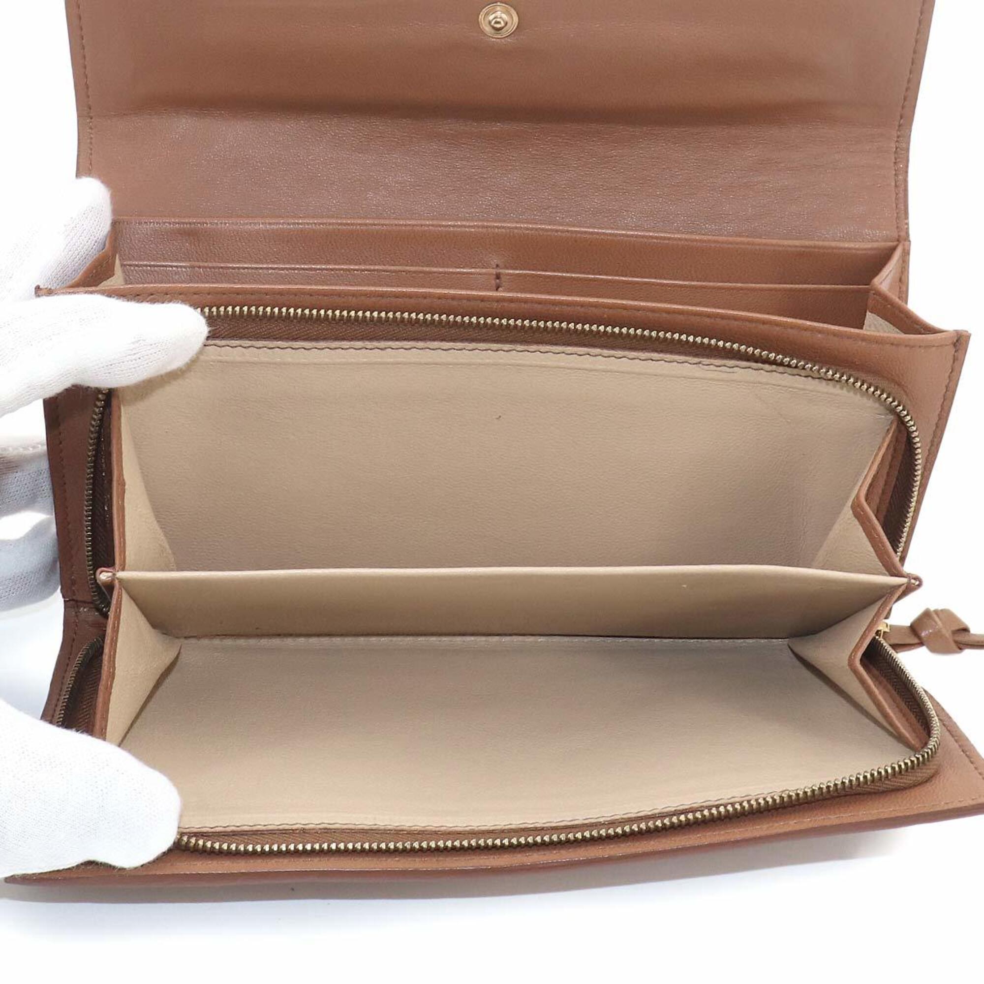 Bottega Veneta Brown Intrecciato Long Wallet (Bi-Fold) (Pre-Owned)