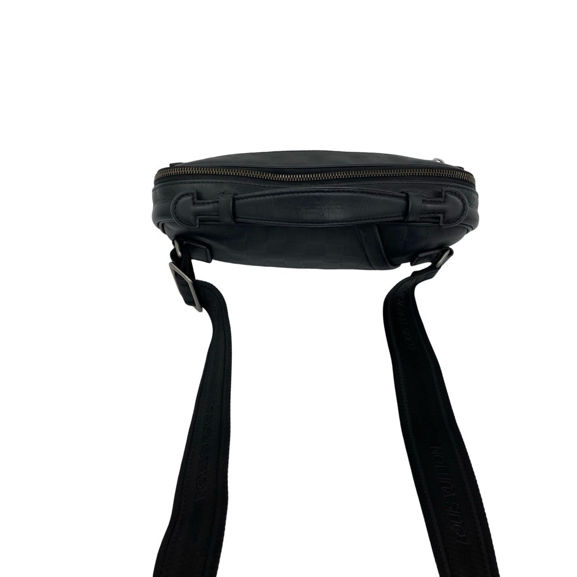 Louis Vuitton Black Leather Handbag Shoulder Bag Sling Bag (Pre-Owned)