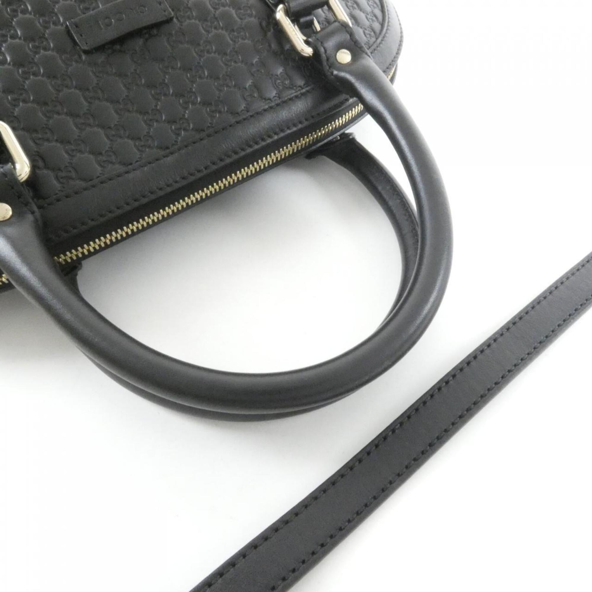 Gucci Black Micro Gg Leather Handbag (Pre-Owned)