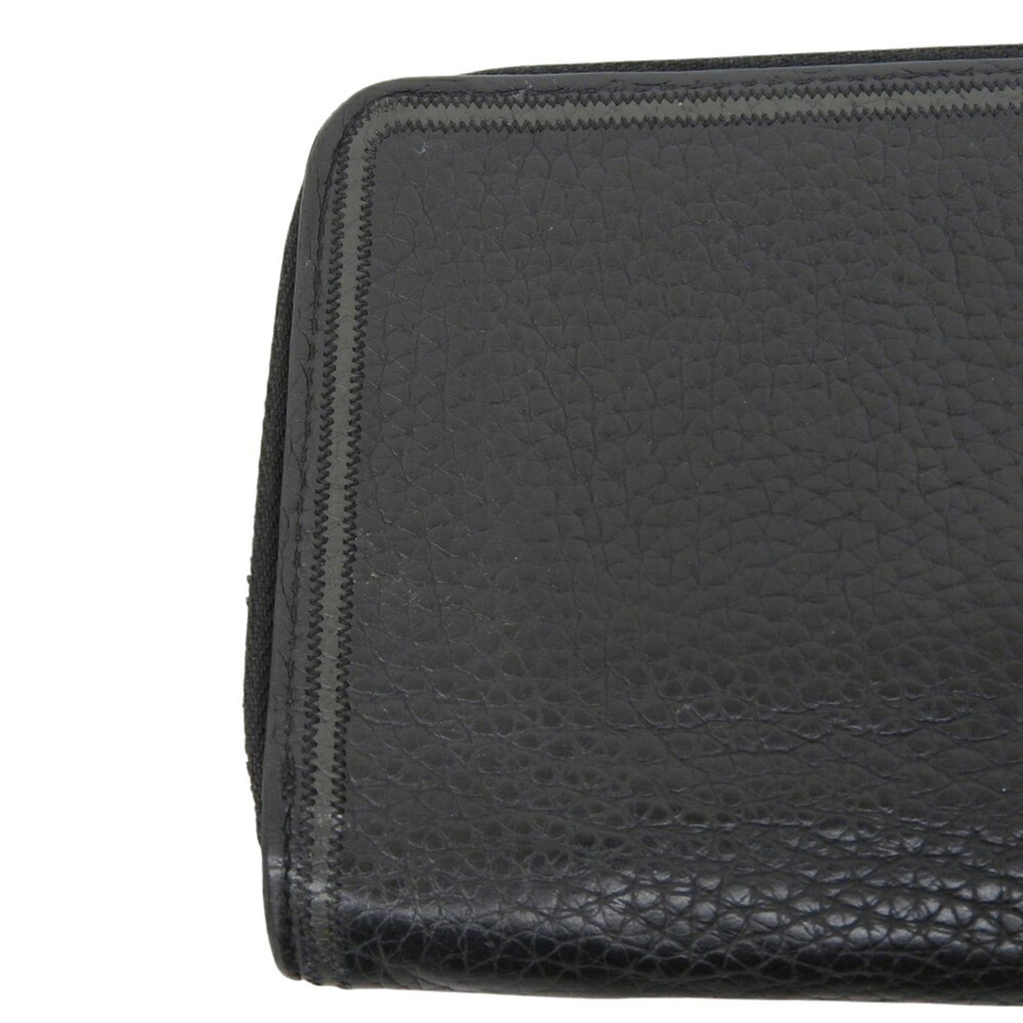 Louis Vuitton Black Leather Long Wallet (Bi-Fold) (Pre-Owned)