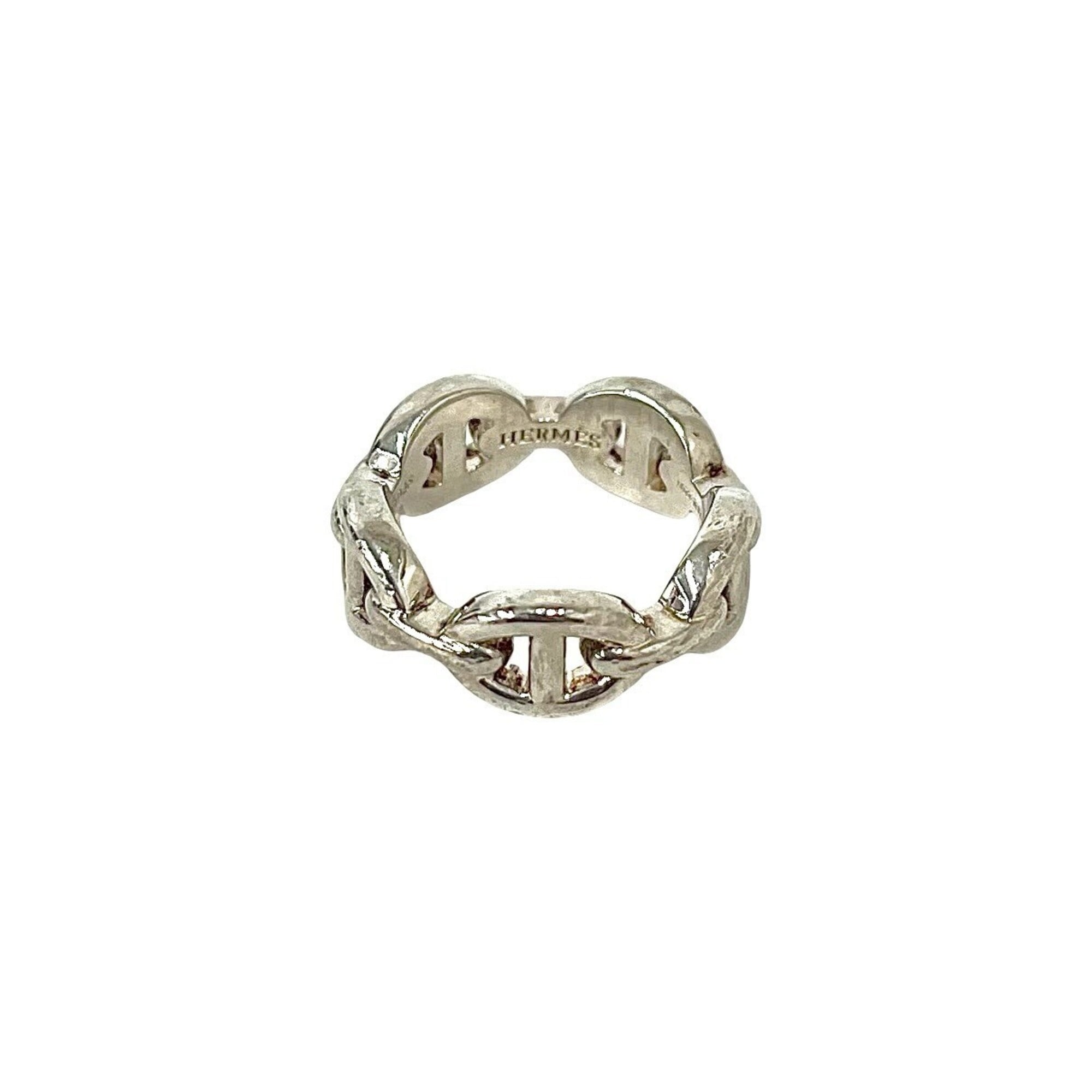 Hermes Silver Silver 925 Band Ring (Pre-Owned)
