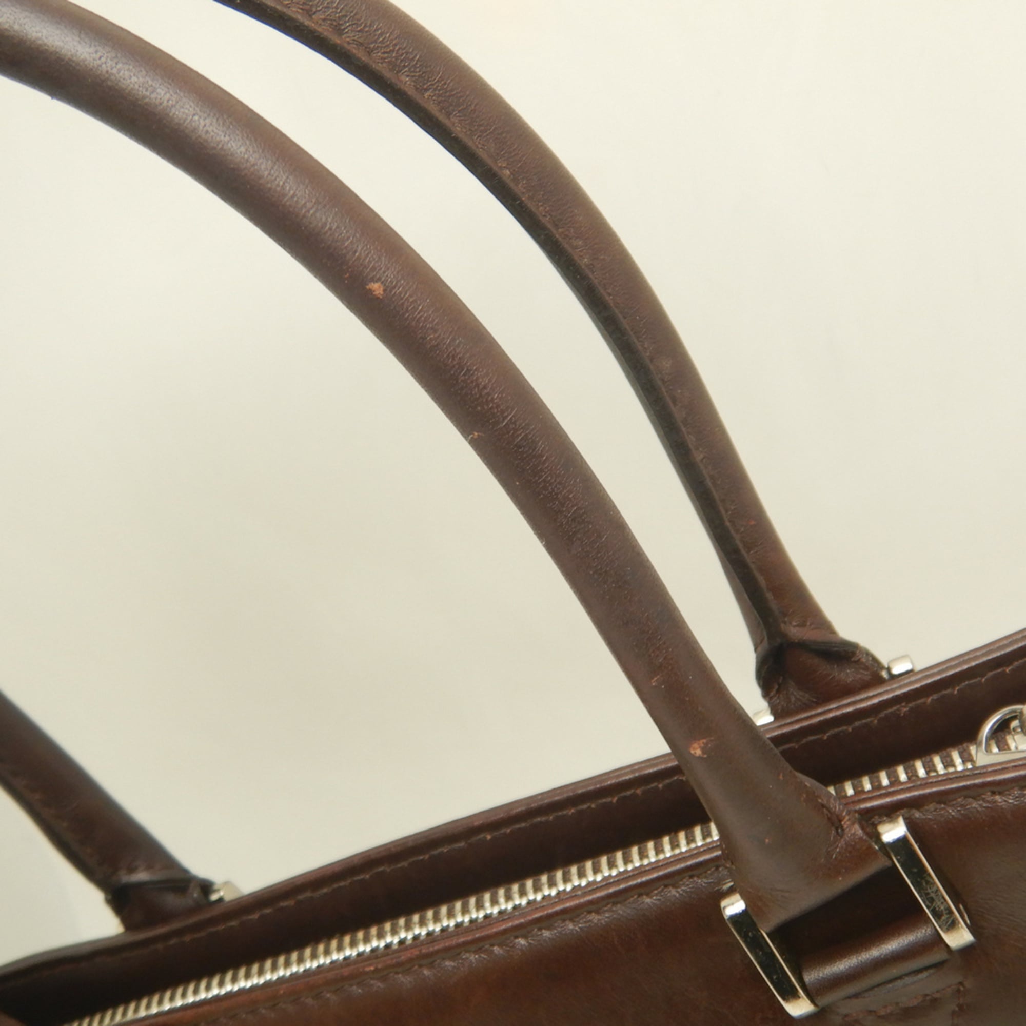 Burberry Beige Brown Canvas Leather Handbag (Pre-Owned)