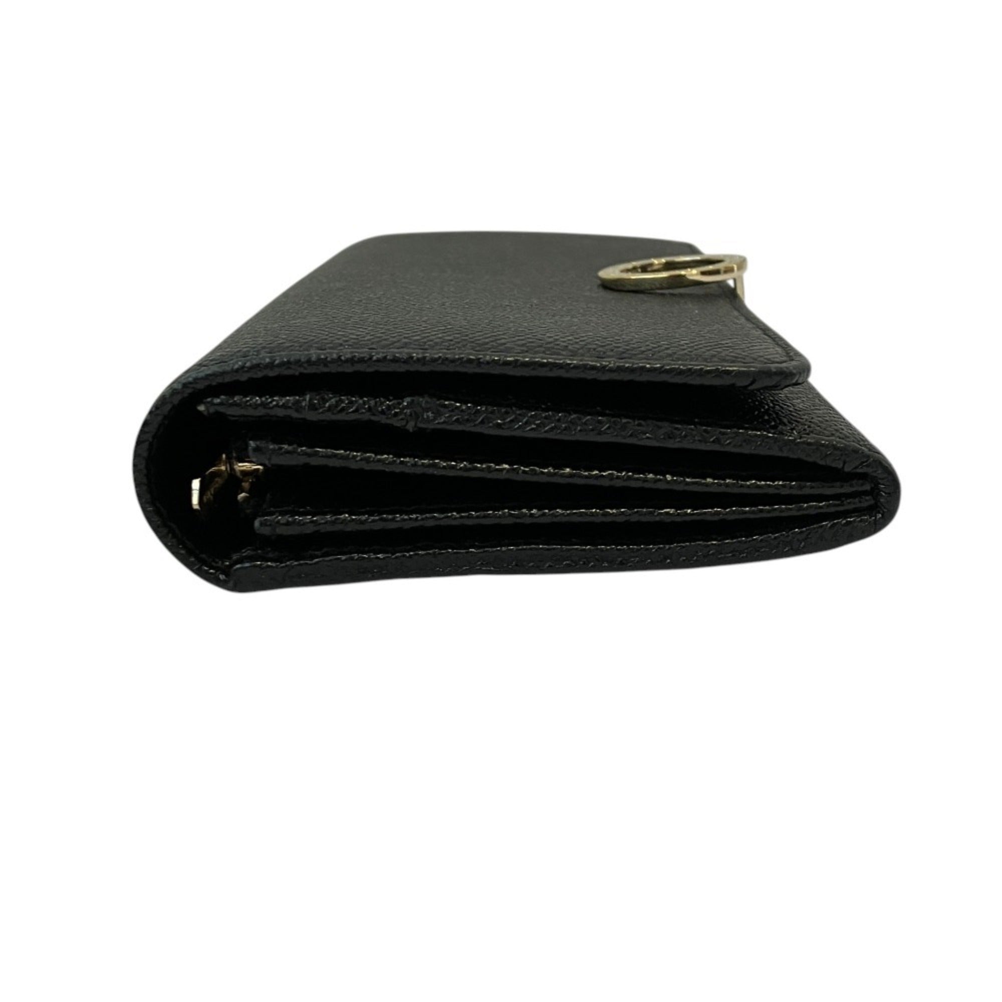 Bvlgari Black Leather Long Wallet (Bi-Fold) (Pre-Owned)