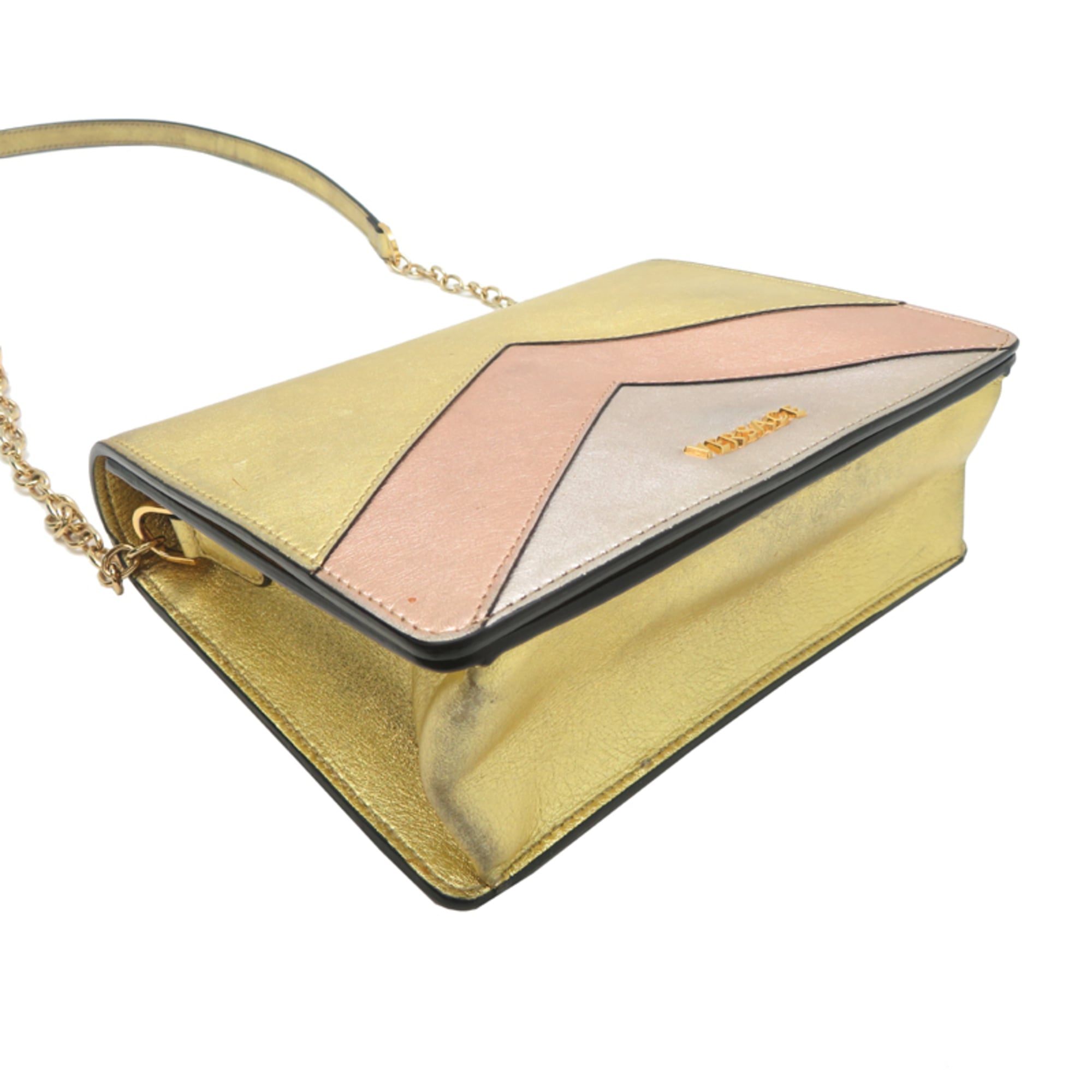Versace Gold Leather Shoulder Bag (Pre-Owned)
