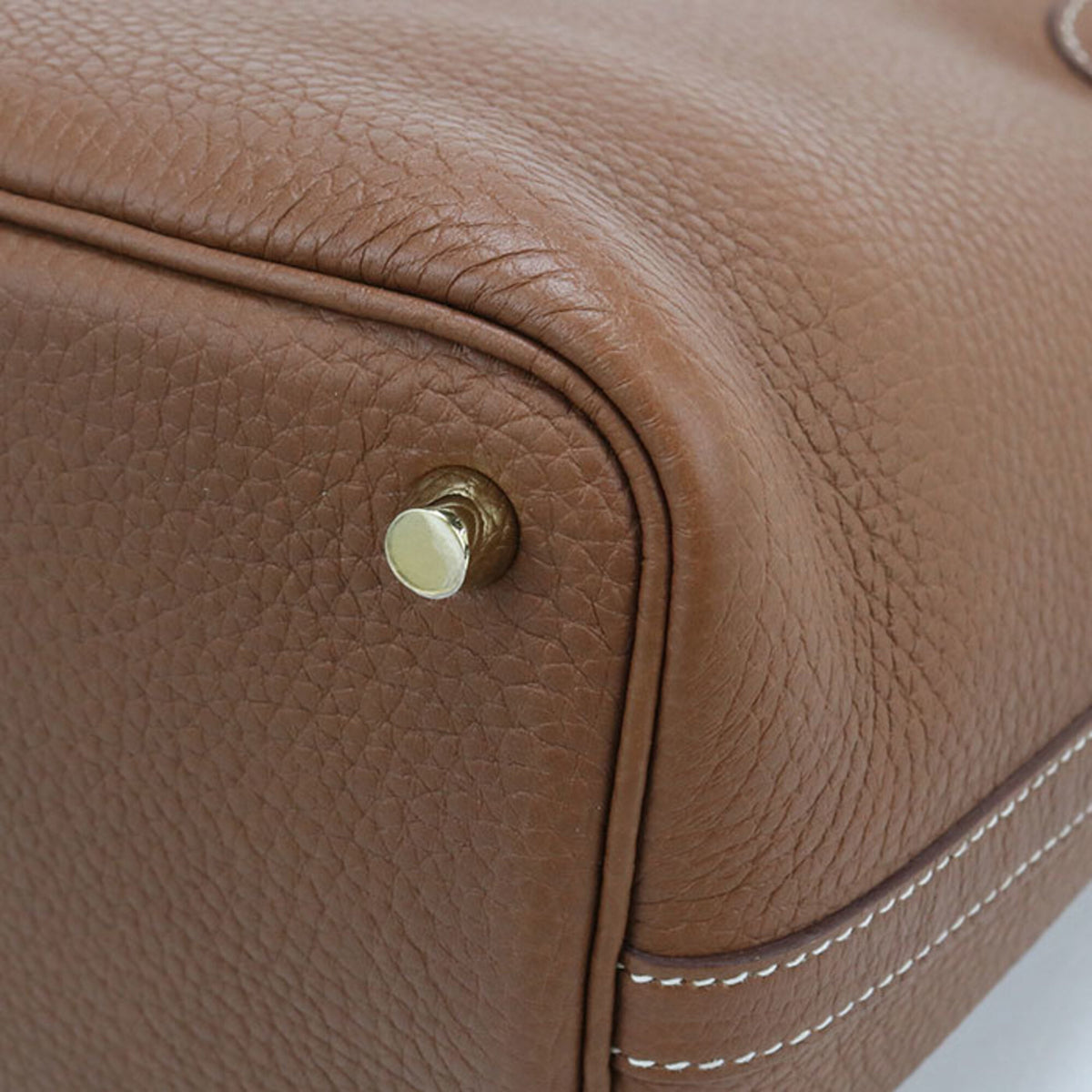 Hermes Brown Taurillon Clemence Leather Handbag (Pre-Owned)