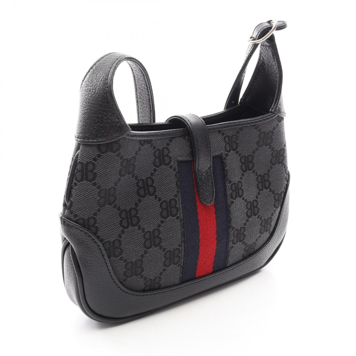 Balenciaga Black Canvas Leather Handbag Shoulder Bag (Pre-Owned)
