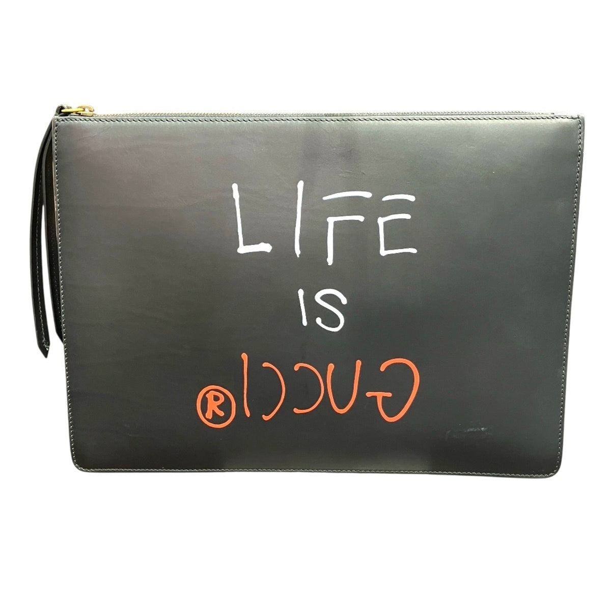 Gucci Black Leather Clutch Bag (Pre-Owned)