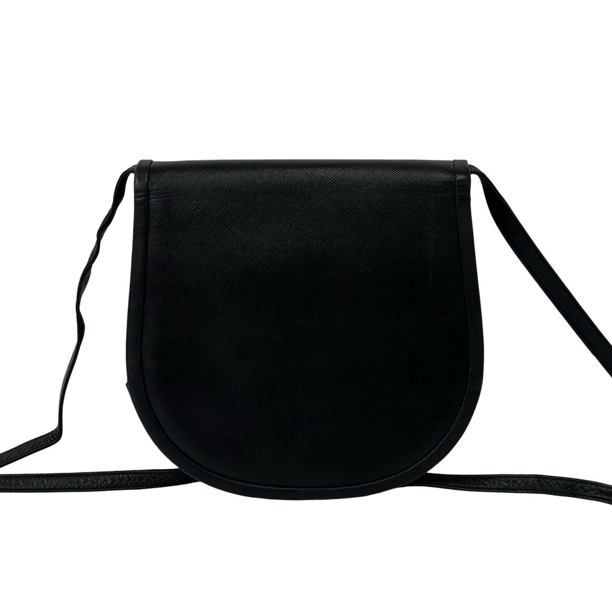 Yves Saint Laurent Black Leather Pochette Shoulder Bag (Pre-Owned)