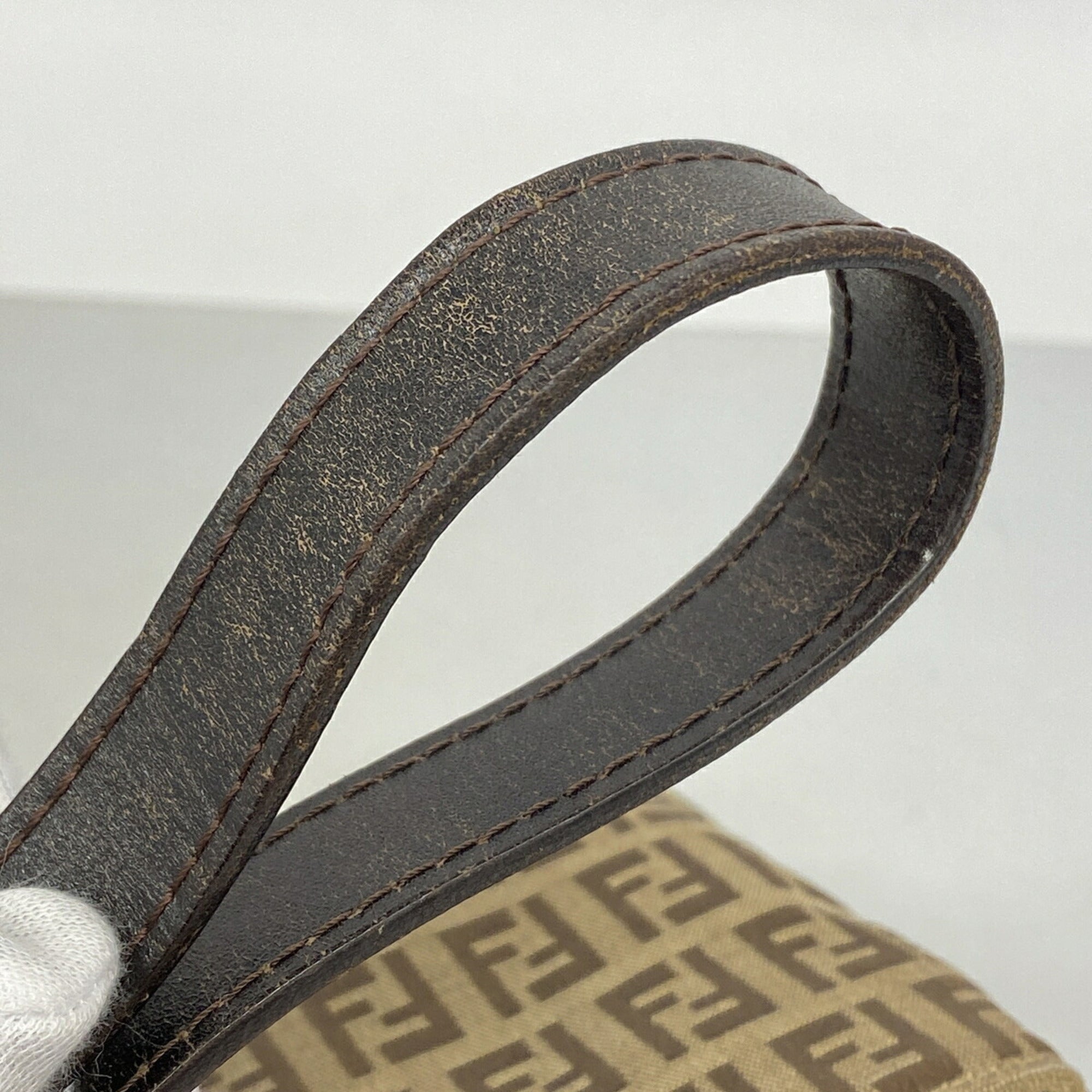 Fendi Brown Nylon Canvas Shoulder Bag (Pre-Owned)