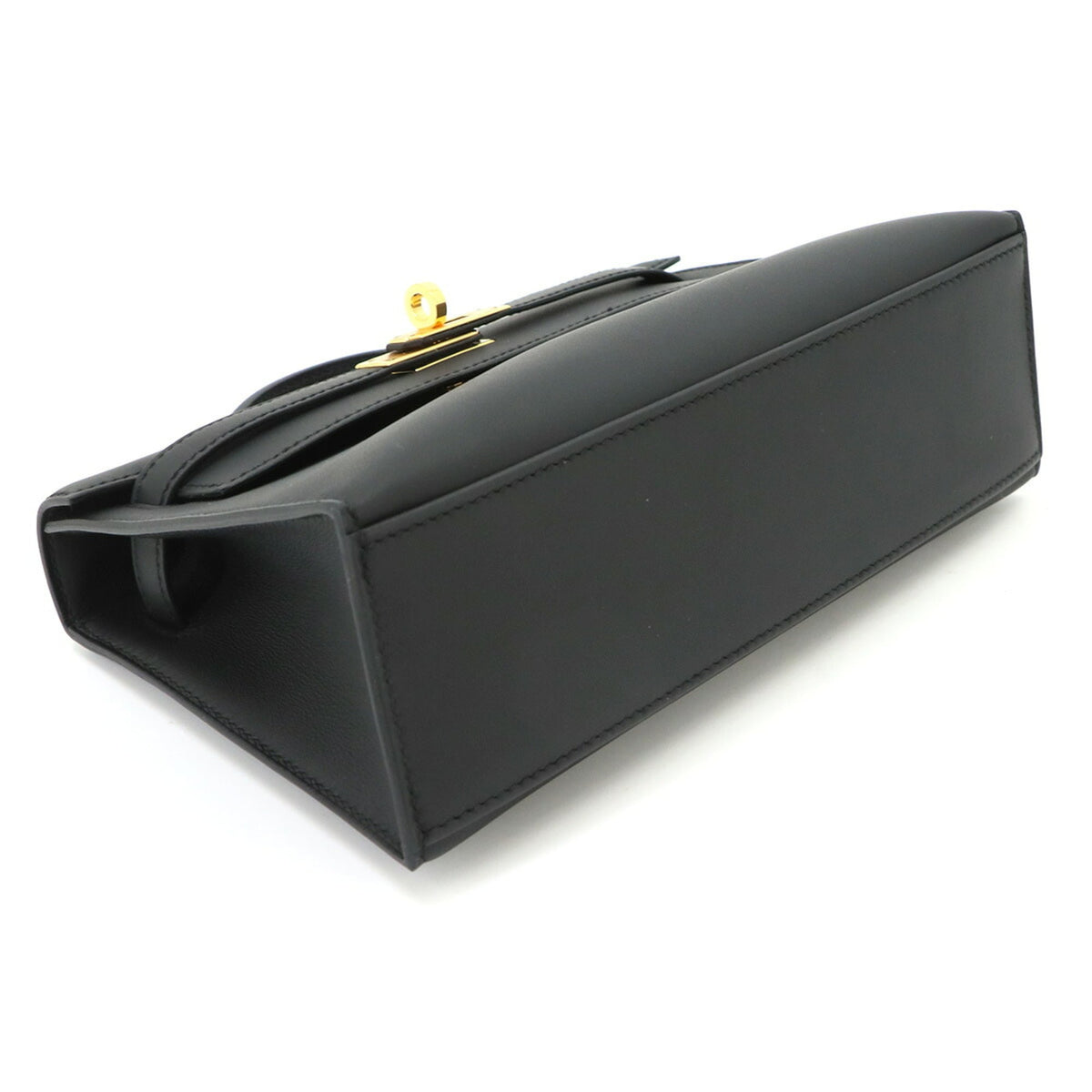 Hermes Kelly Black Swift Leather Handbag (Pre-Owned)