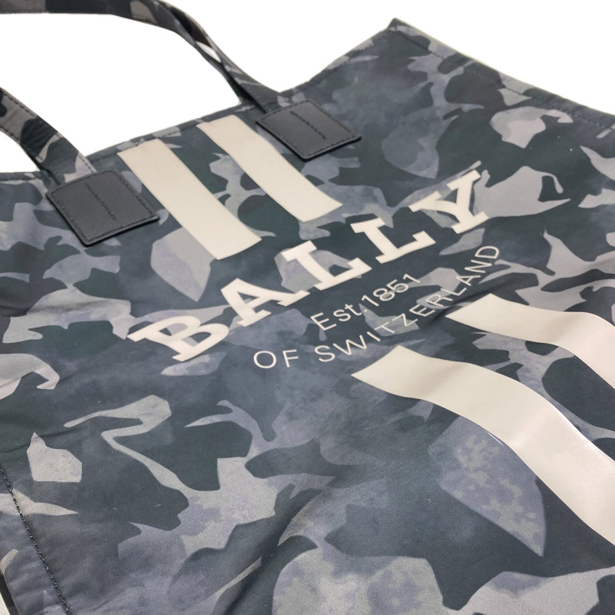 Bally Gray Khaki Nylon Tote Bag (Pre-Owned)