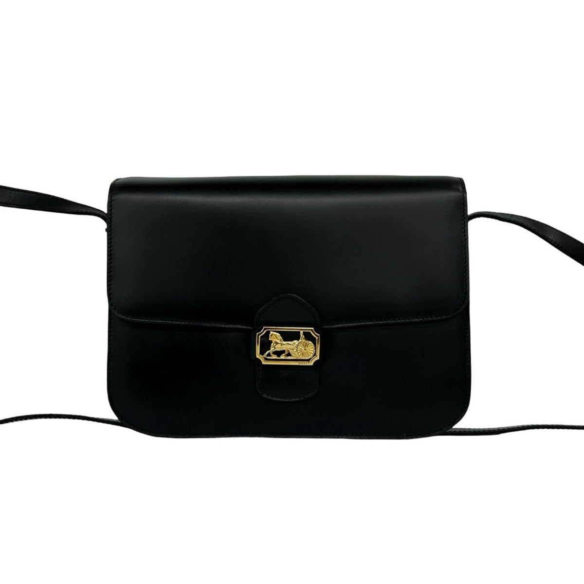 Celine Black Leather Pochette Shoulder Bag (Pre-Owned)