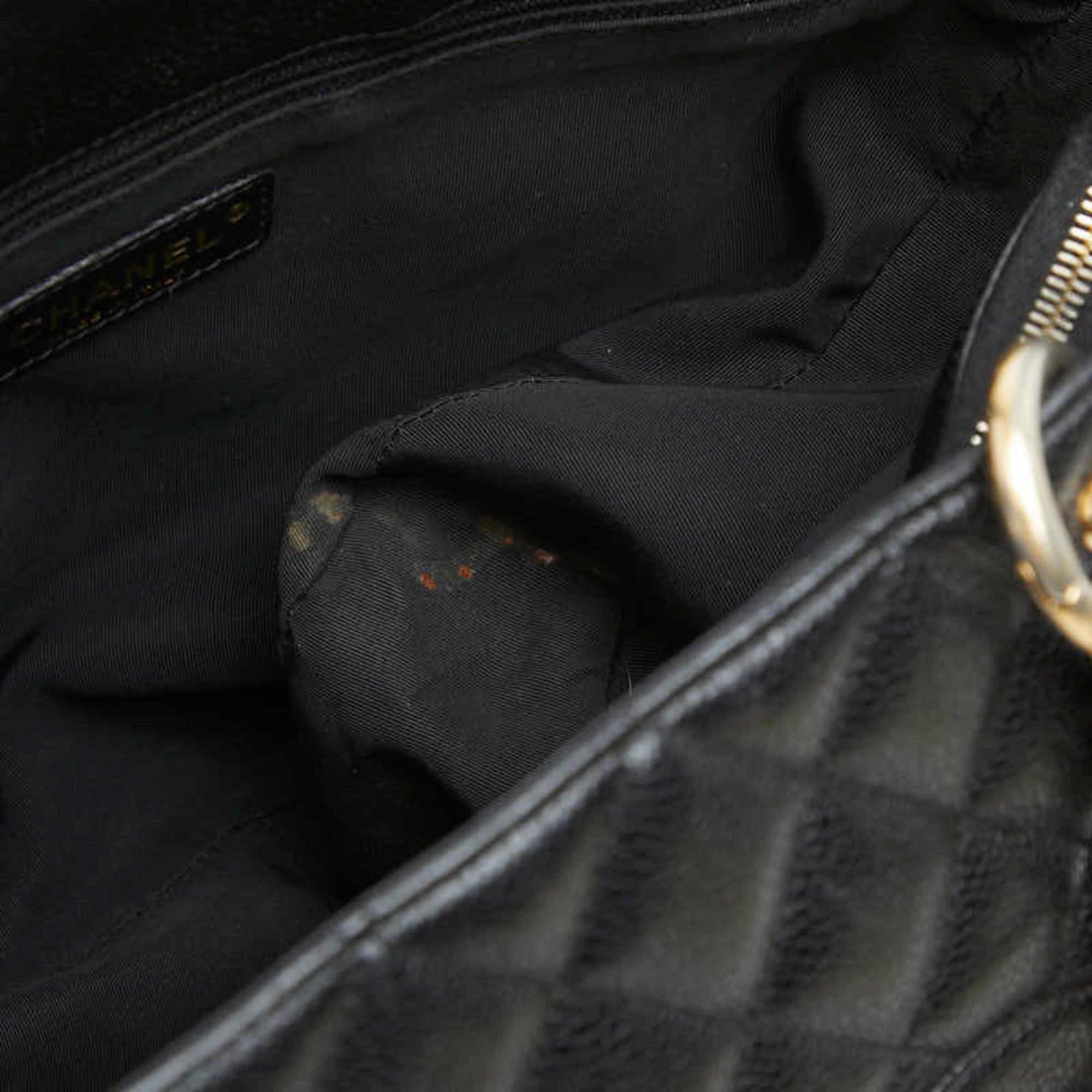 Chanel Black Grained Calfskin Shoulder Bag Tote Bag (Pre-Owned)