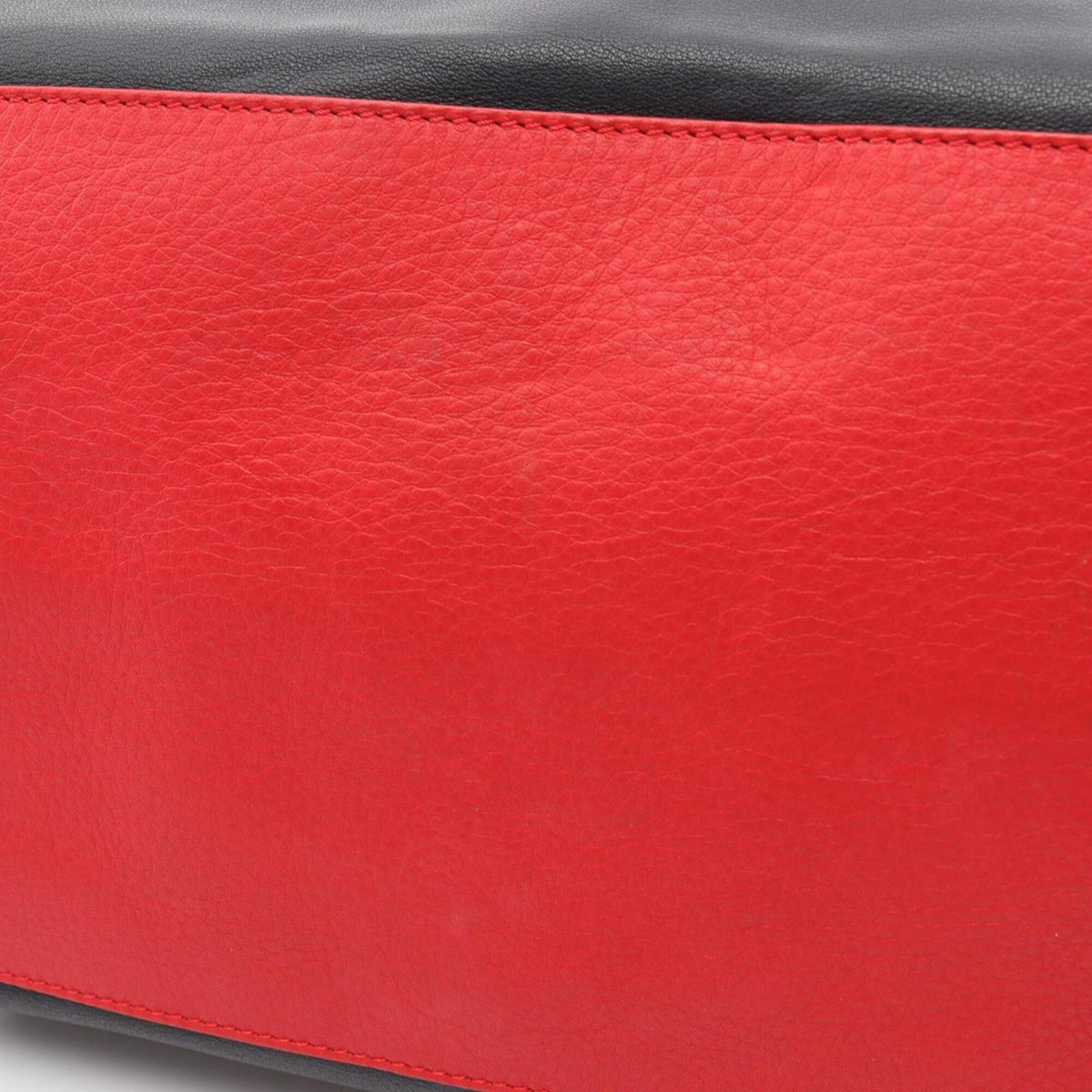 Valentino Navy Red Color Leather Handbag Shoulder Bag (Pre-Owned)