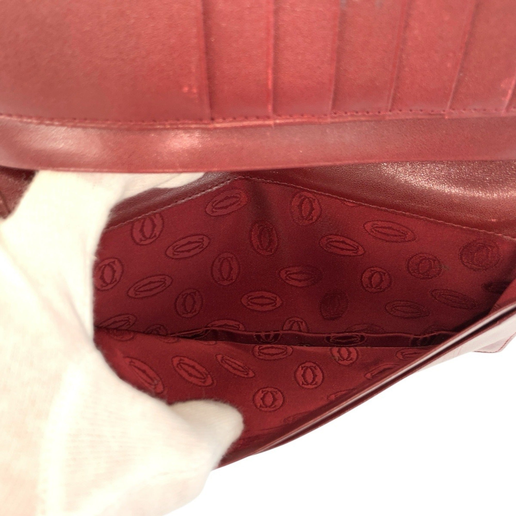 Cartier Bordeaux Leather Long Wallet (Bi-Fold) (Pre-Owned)