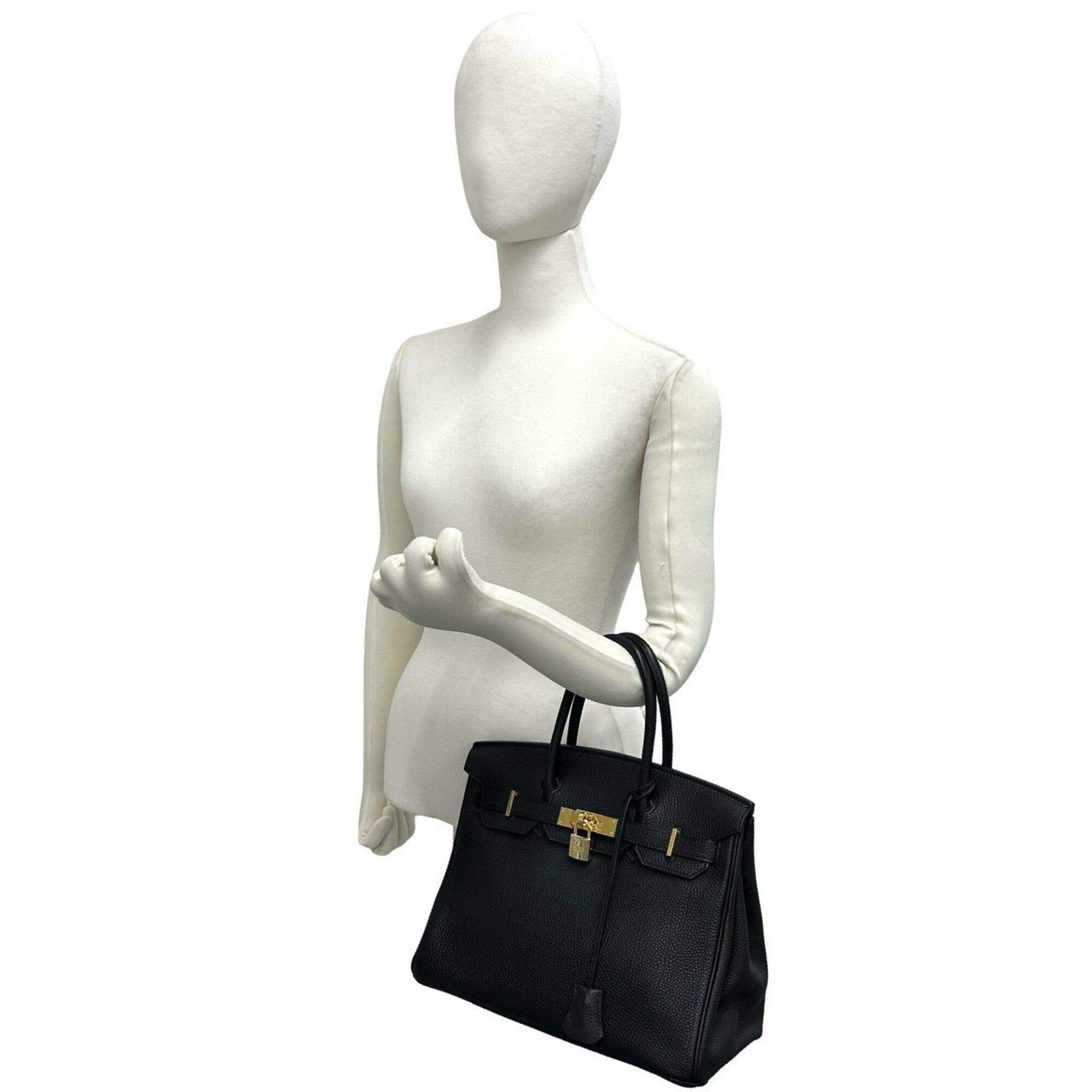 Hermes Black Togo Leather Handbag Tote Bag (Pre-Owned)