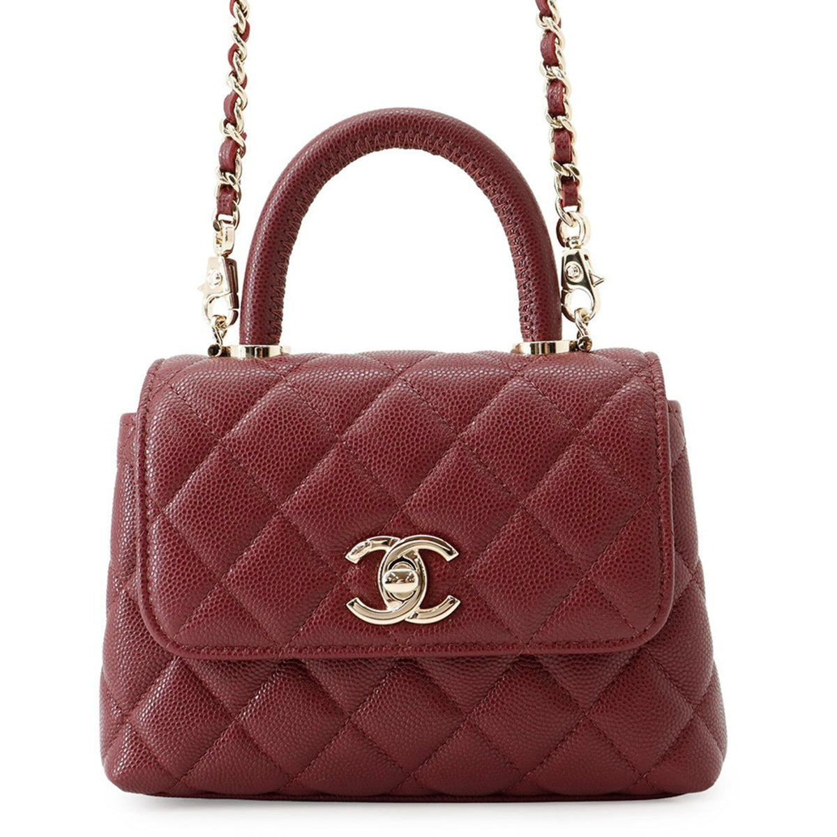 Chanel Matelasse Bordeaux Grained Calfskin Handbag (Pre-Owned)