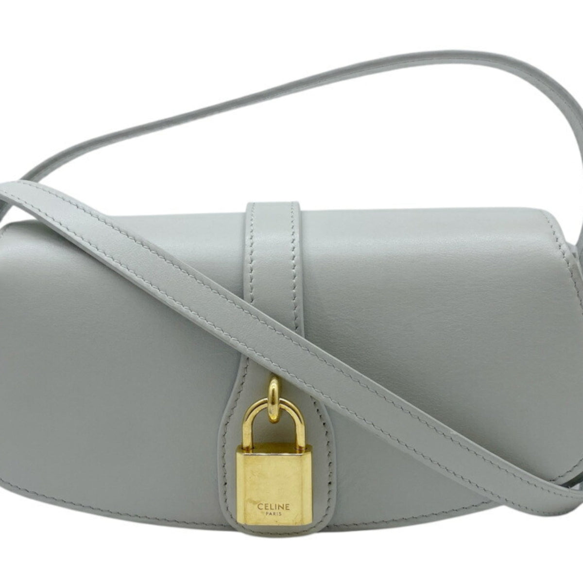 Celine Light Gray Leather Handbag (Pre-Owned)