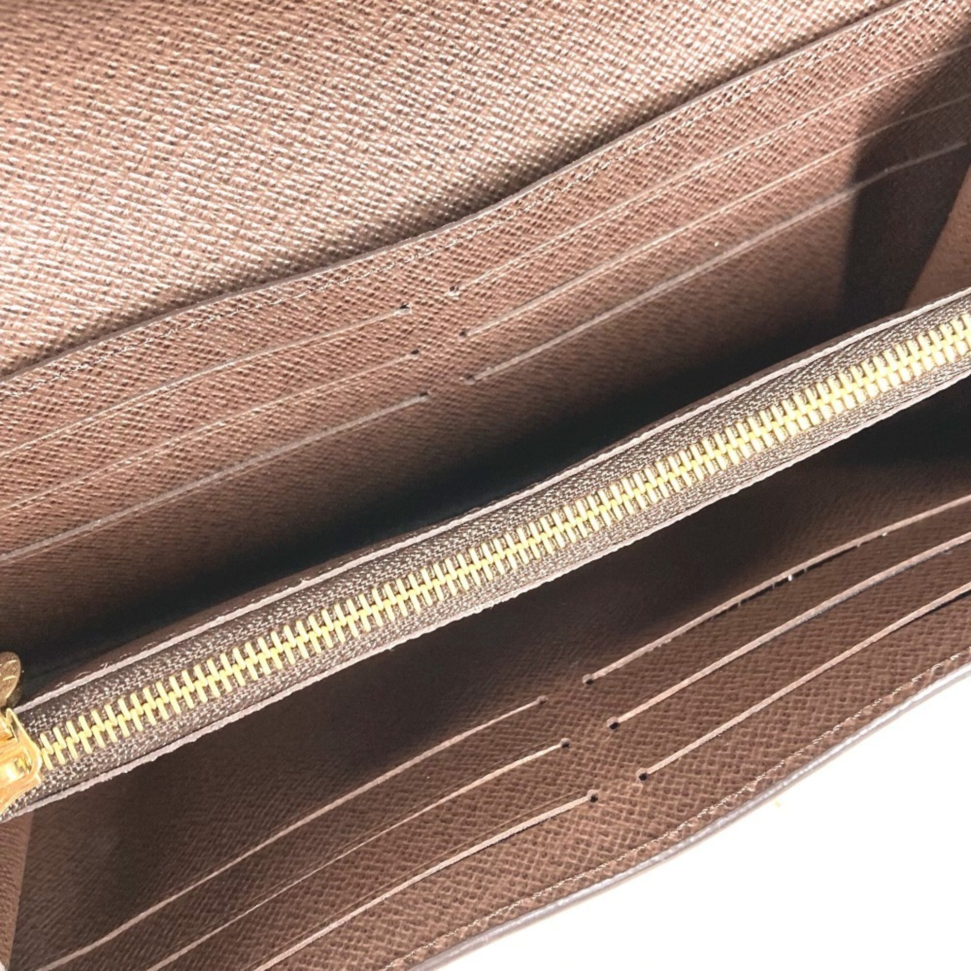 Louis Vuitton Black Brown Damier Canvas Long Wallet (Bi-Fold) (Pre-Owned)