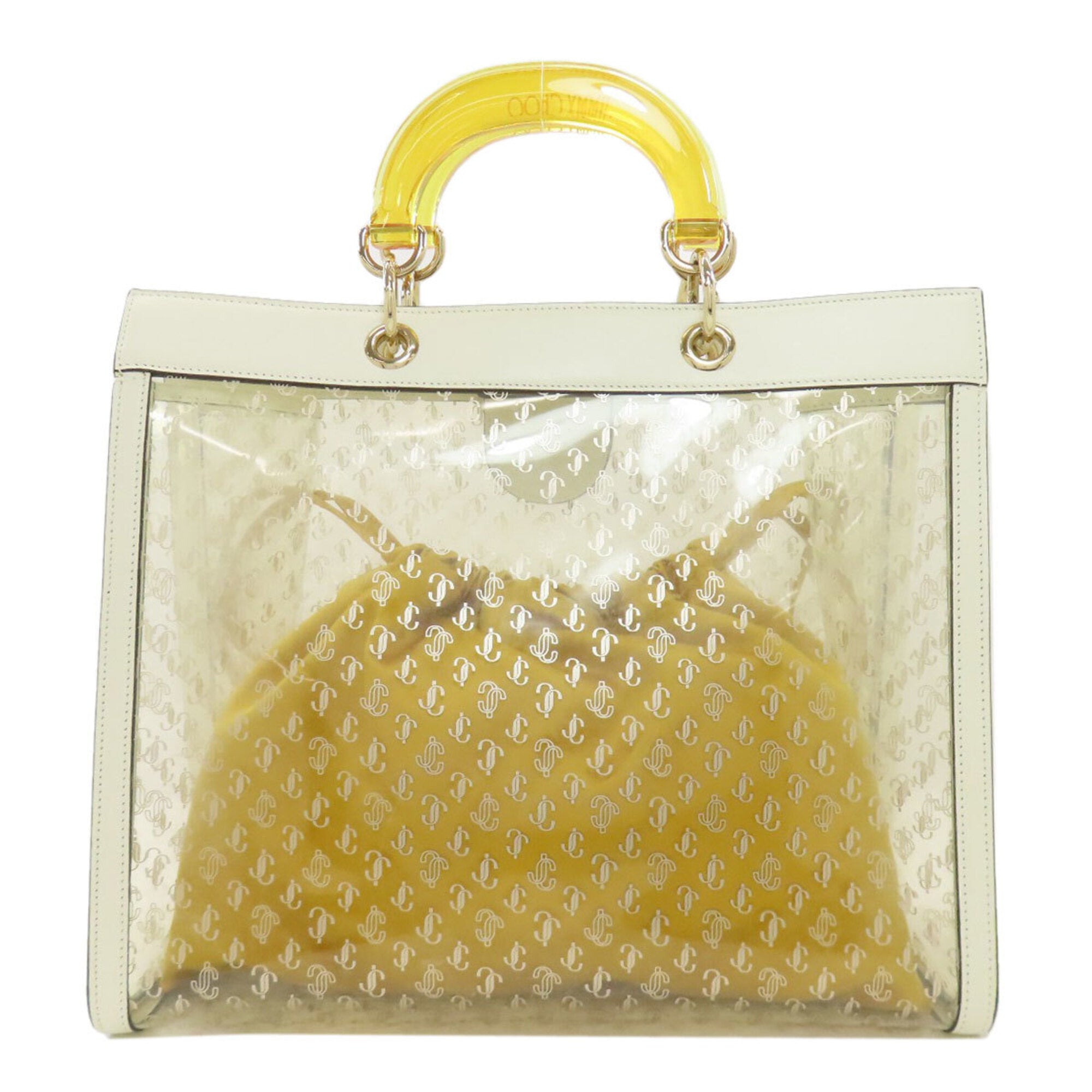 Jimmy Choo Clear White Vinyl Handbag Pouch (Pre-Owned)