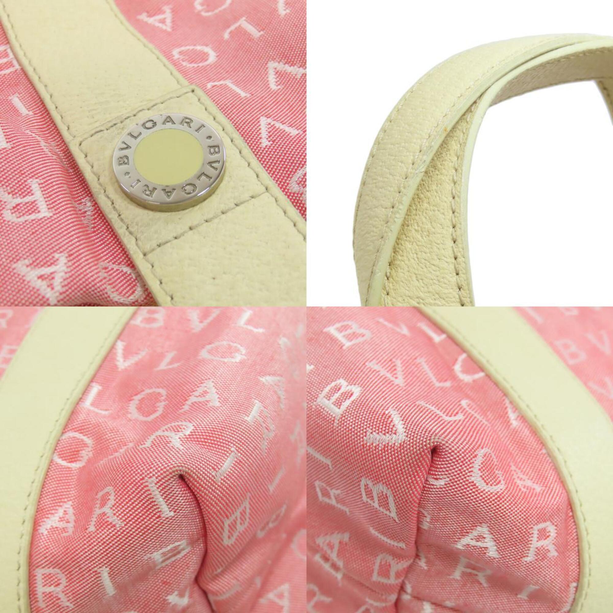 Bvlgari Logomania Pink Canvas Tote Bag (Pre-Owned)