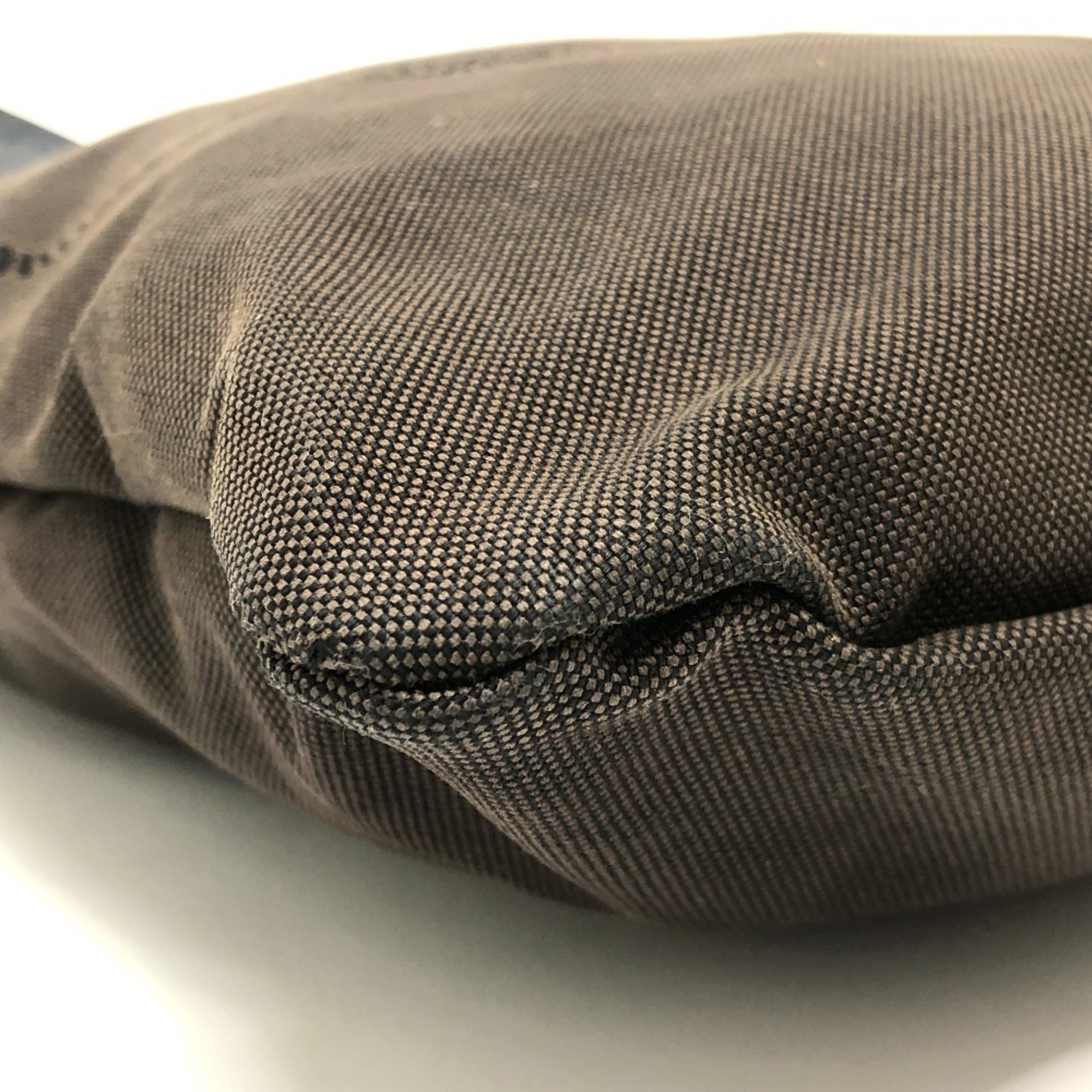 Prada Brown Canvas Pochette Shoulder Bag (Pre-Owned)