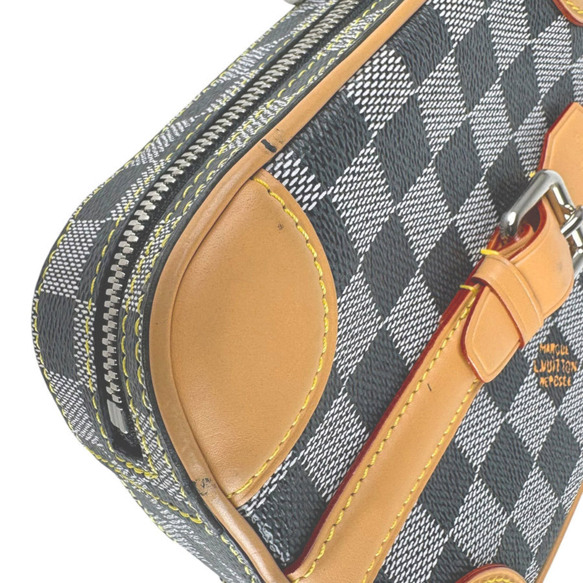 Louis Vuitton Black Brown Damier Canvas Shoulder Bag (Pre-Owned)