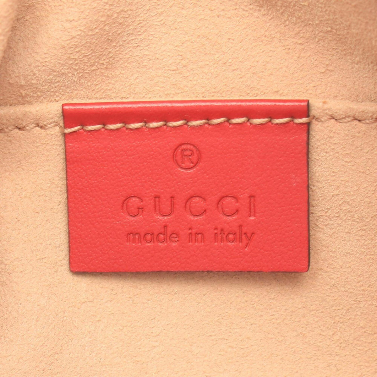 Gucci Red Color Leather Handbag Shoulder Bag (Pre-Owned)